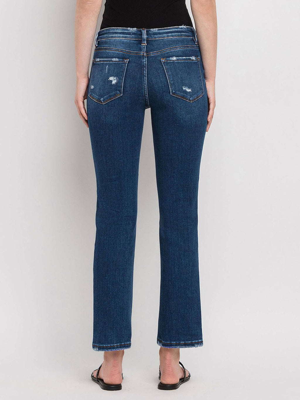 Flying Monkey Mid Rise Ankle Slim Straight Jeans