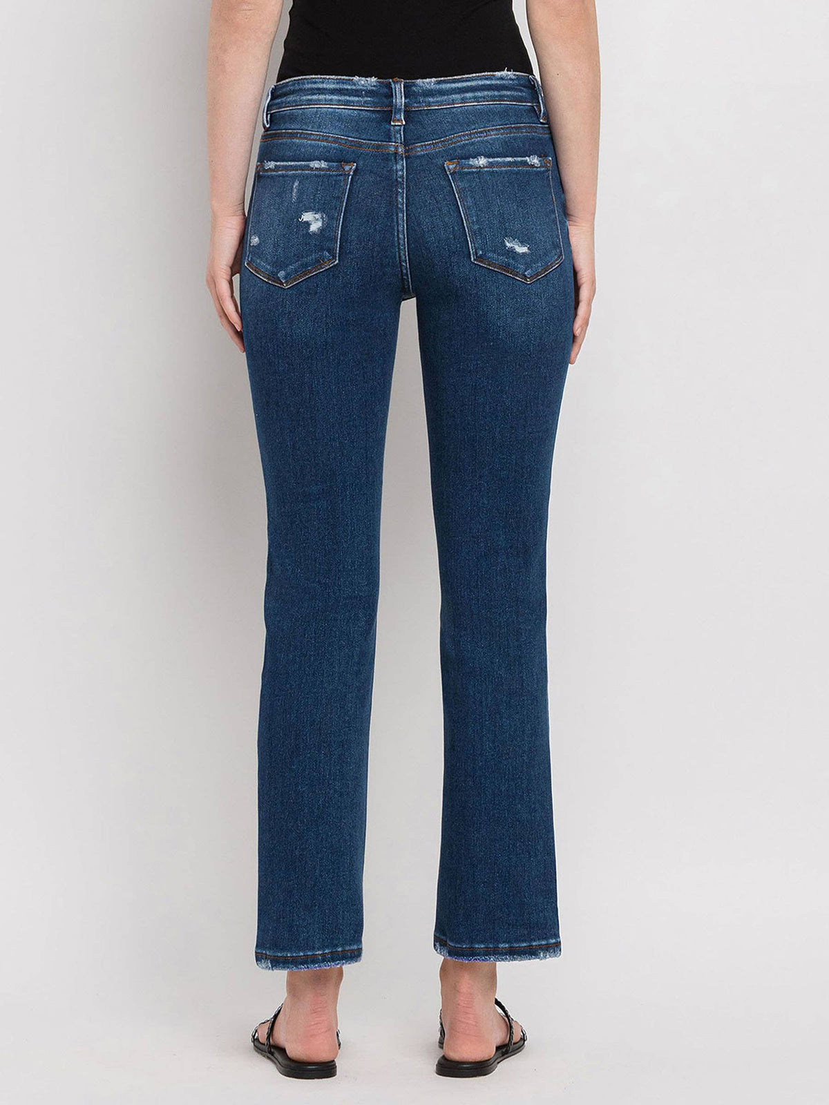 Flying Monkey Mid Rise Ankle Slim Straight Jeans