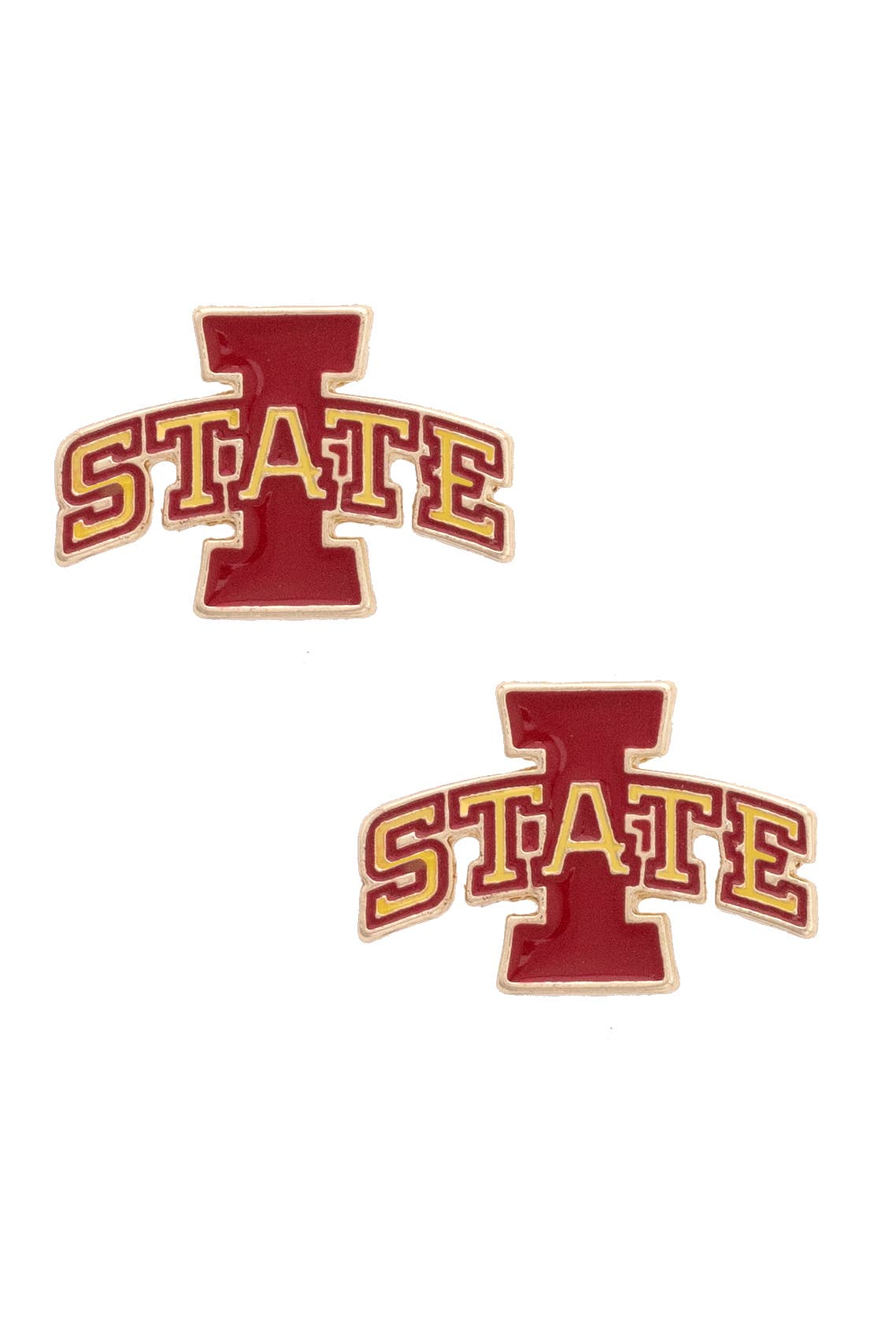 Iowa State Cyclones Enamel Logo Stud Earrings in Shiny Gold | The Tinsel Thread