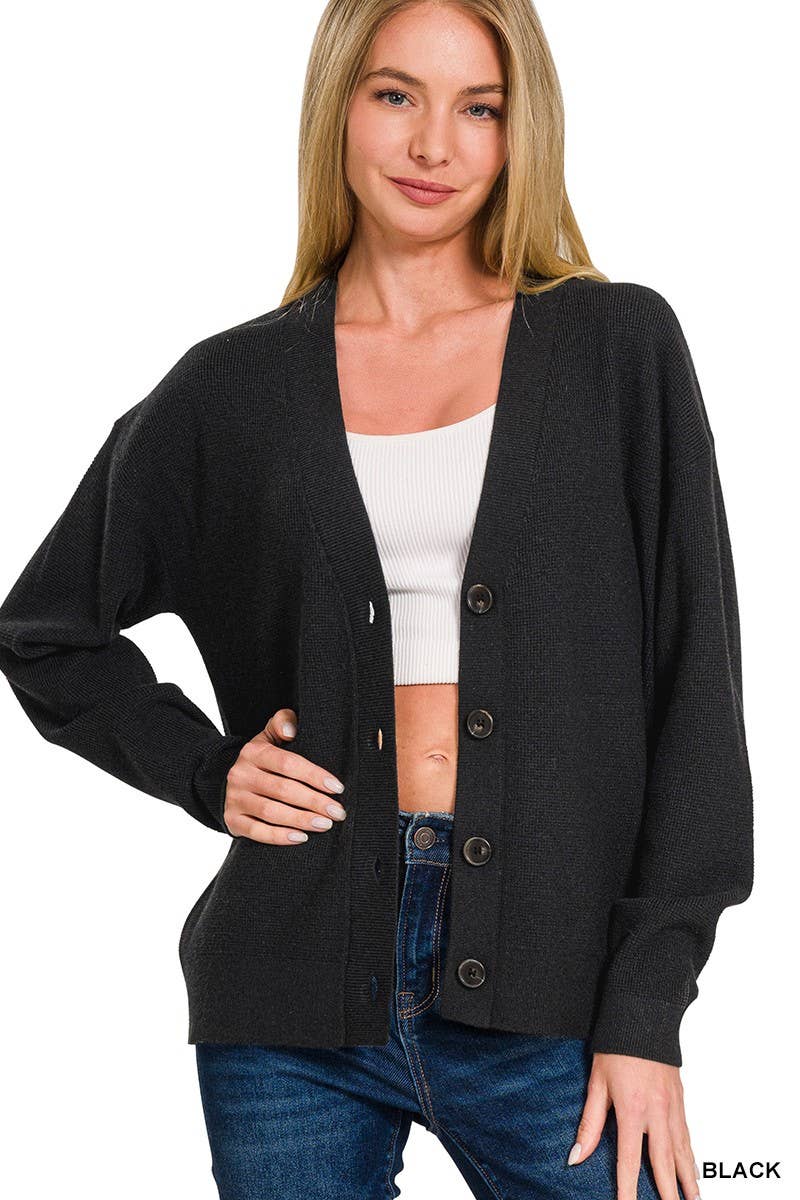 Basic Button Sweater Cardigan, Multiple Colors!