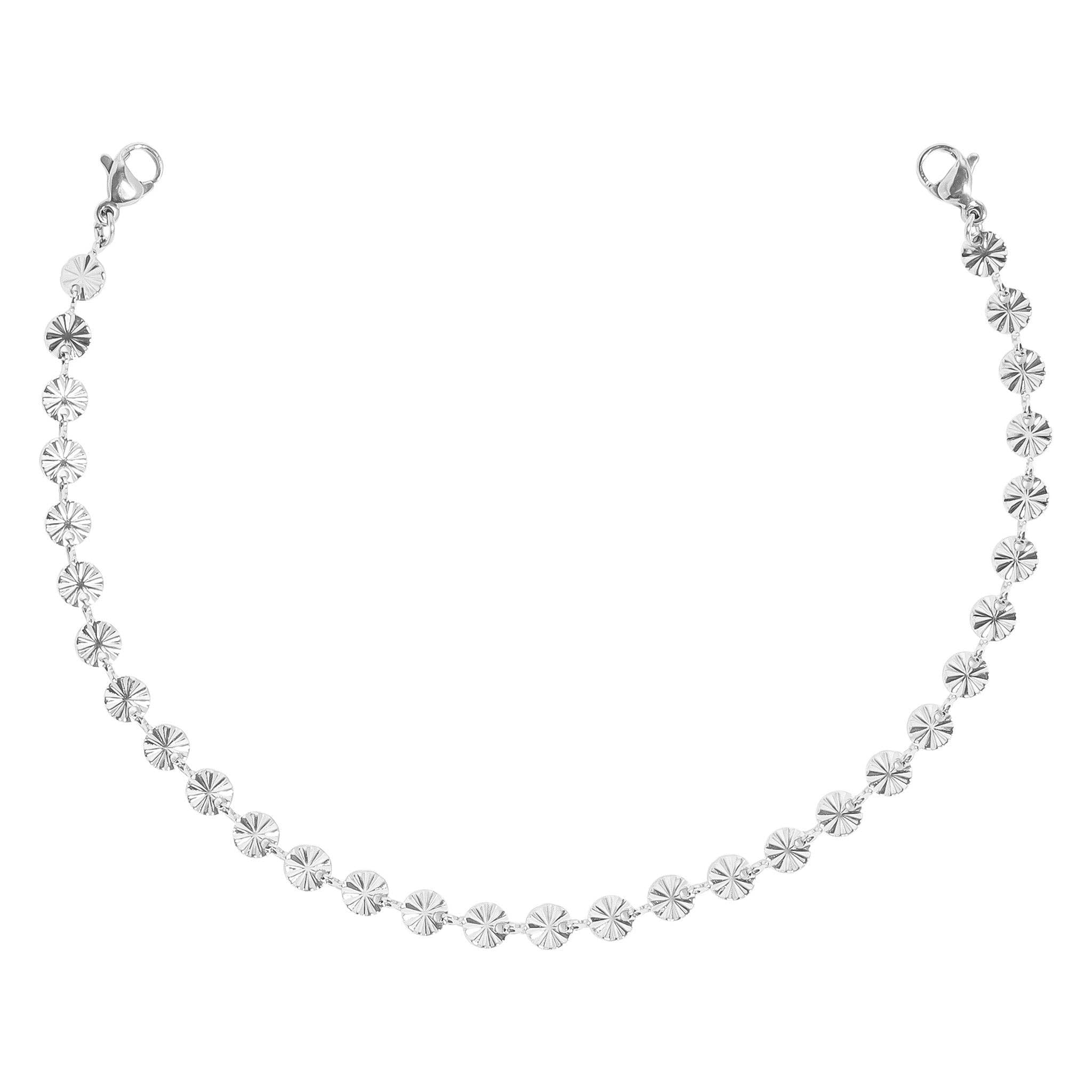 Trucker Hat Chain: Silver/Gold Crimped Circle