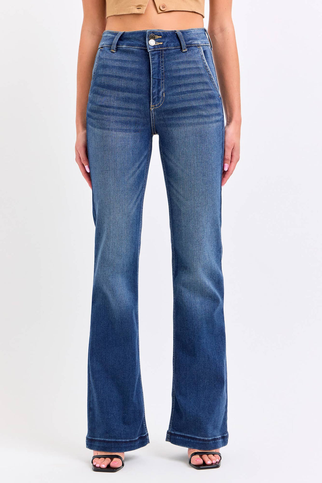 Cello Trouser Two Button Flare Jeans