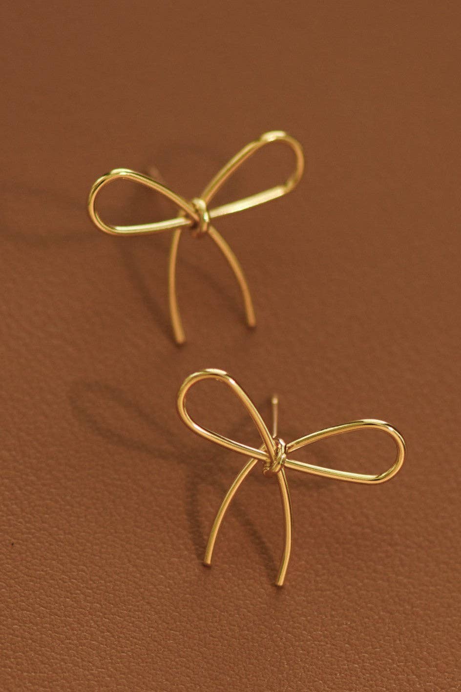 Gold Bow Knot Stud Earrings