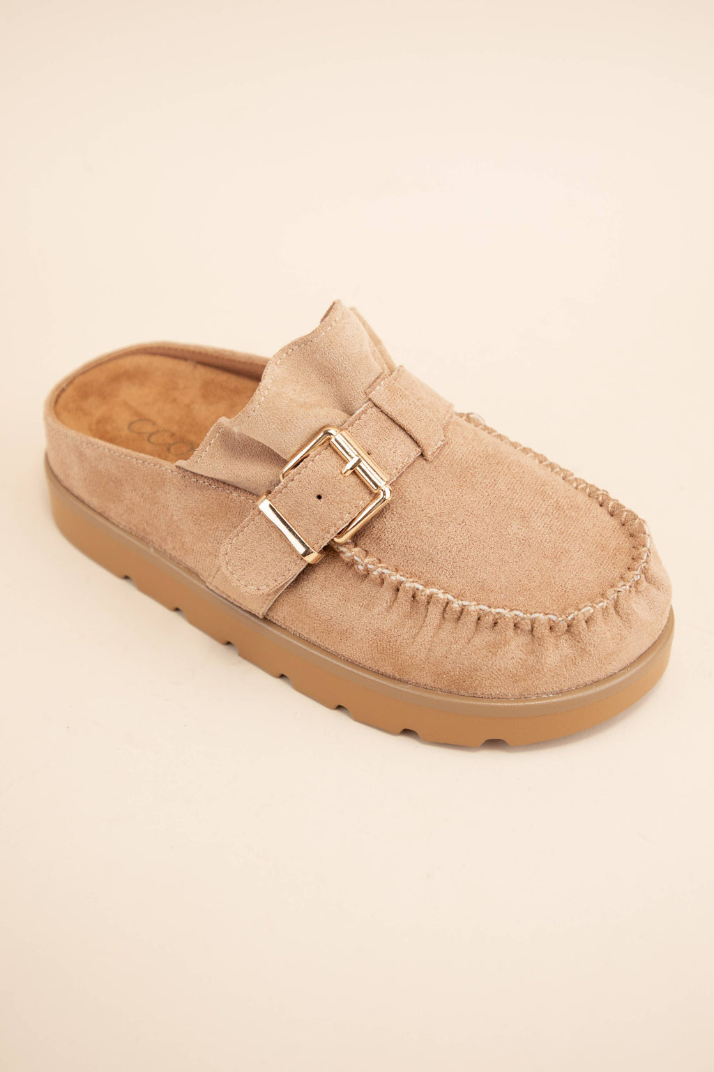 Ruffle Suede Slip-On Moccasin Mule | The Tinsel Thread