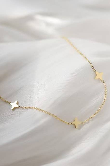 Gold Mini Cross Designer Inspired Necklace | The Tinsel Thread