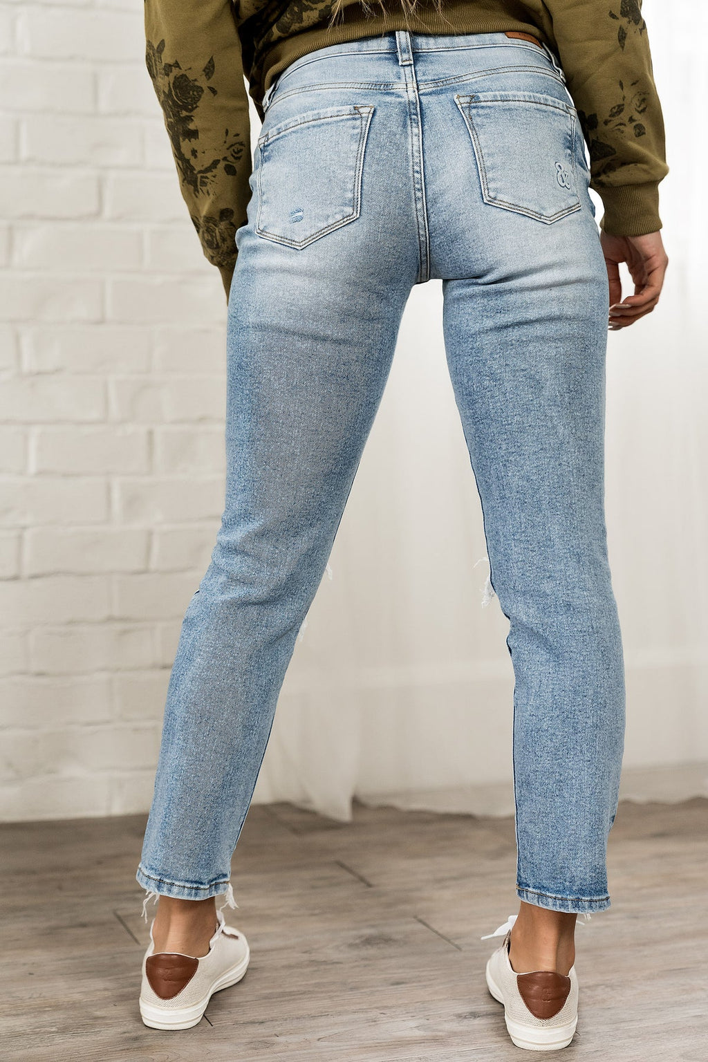 Ampersand Avenue 621 Distressed Mid-Rise Denim, Curvy