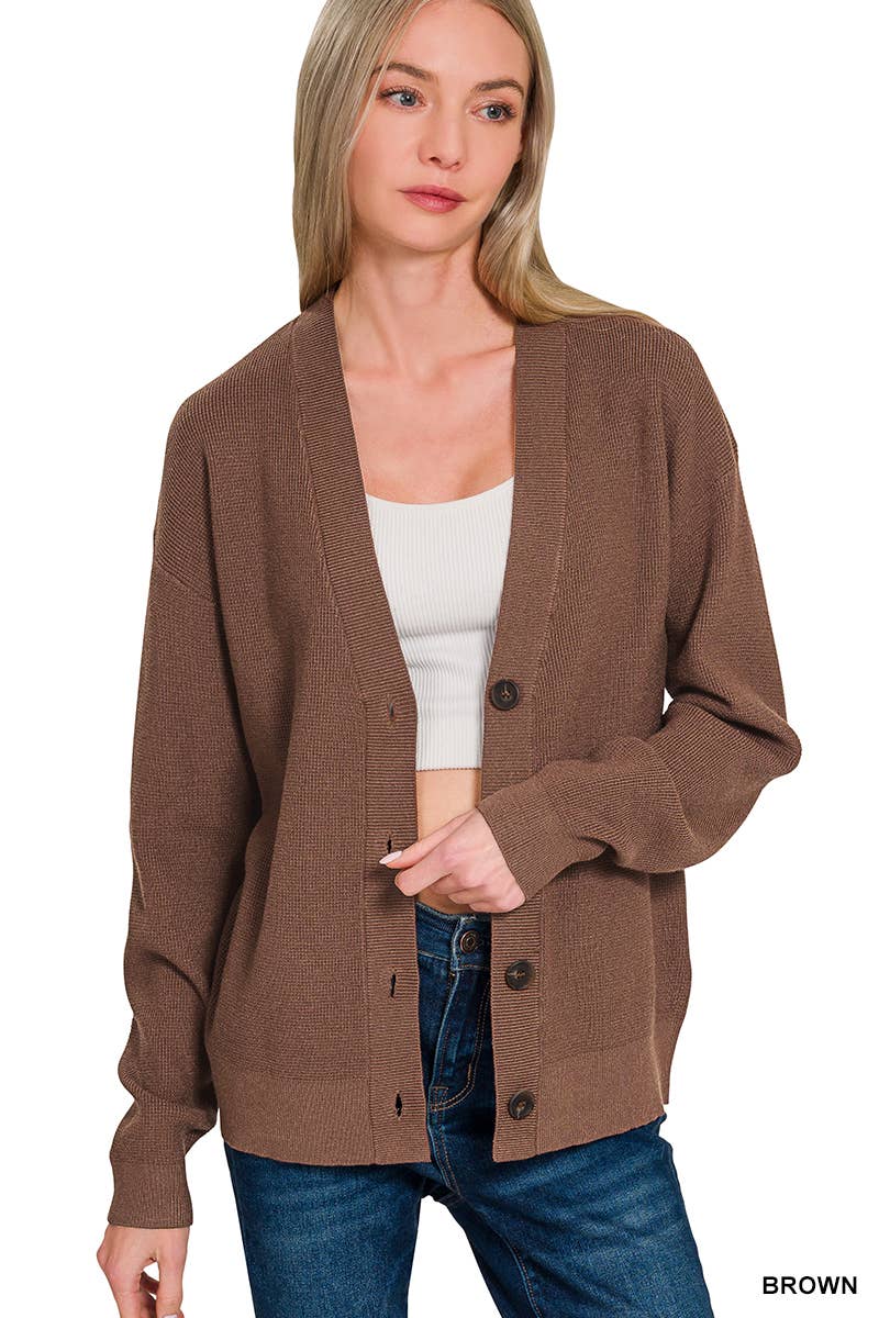 Basic Button Sweater Cardigan, Multiple Colors!