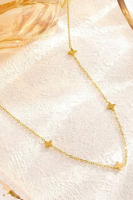 Gold Mini Cross Designer Inspired Necklace | The Tinsel Thread