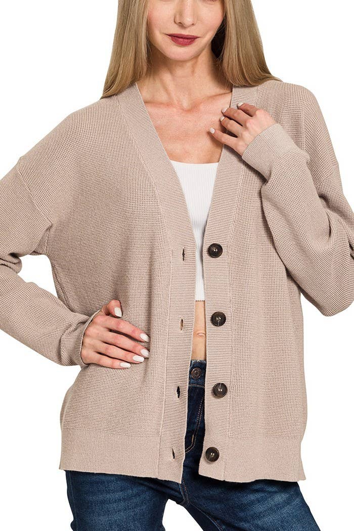 Basic Button Sweater Cardigan, Multiple Colors!