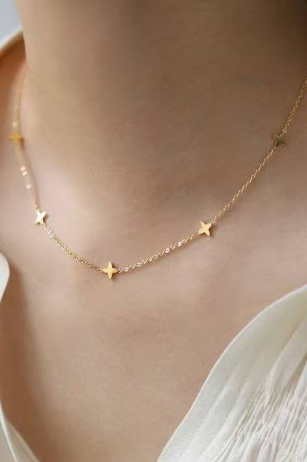 Gold Mini Cross Designer Inspired Necklace | The Tinsel Thread