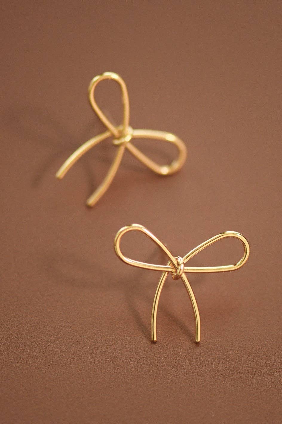 Gold Bow Knot Stud Earrings