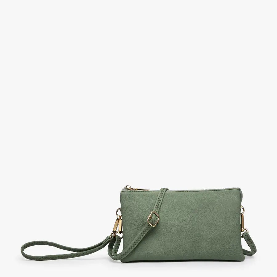 3 Compartment Crossbody Wristlet, Multiple Colors