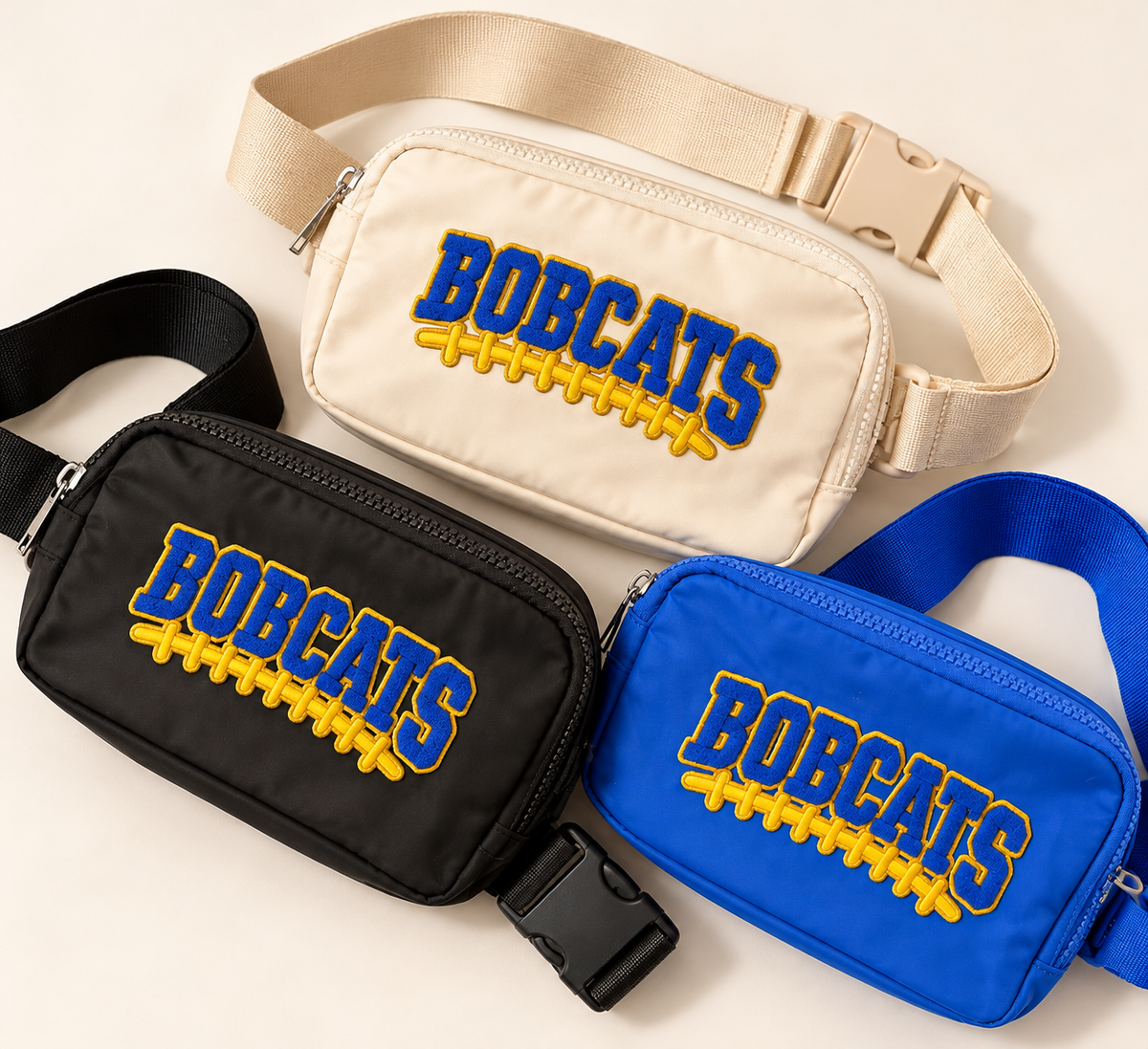 Benton Bobcats Glitter Patch Belt Bag, Multiple Colors