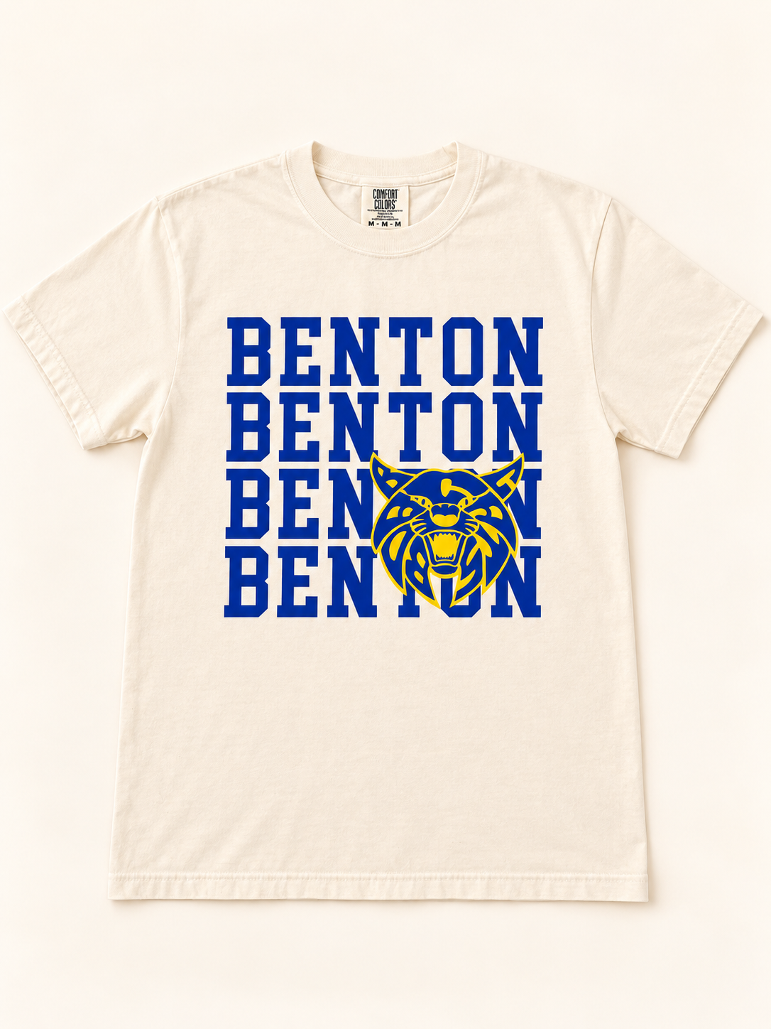 Benton Bobcats Stacked Comfort Colors Short Sleeve Graphic Tee, Adults