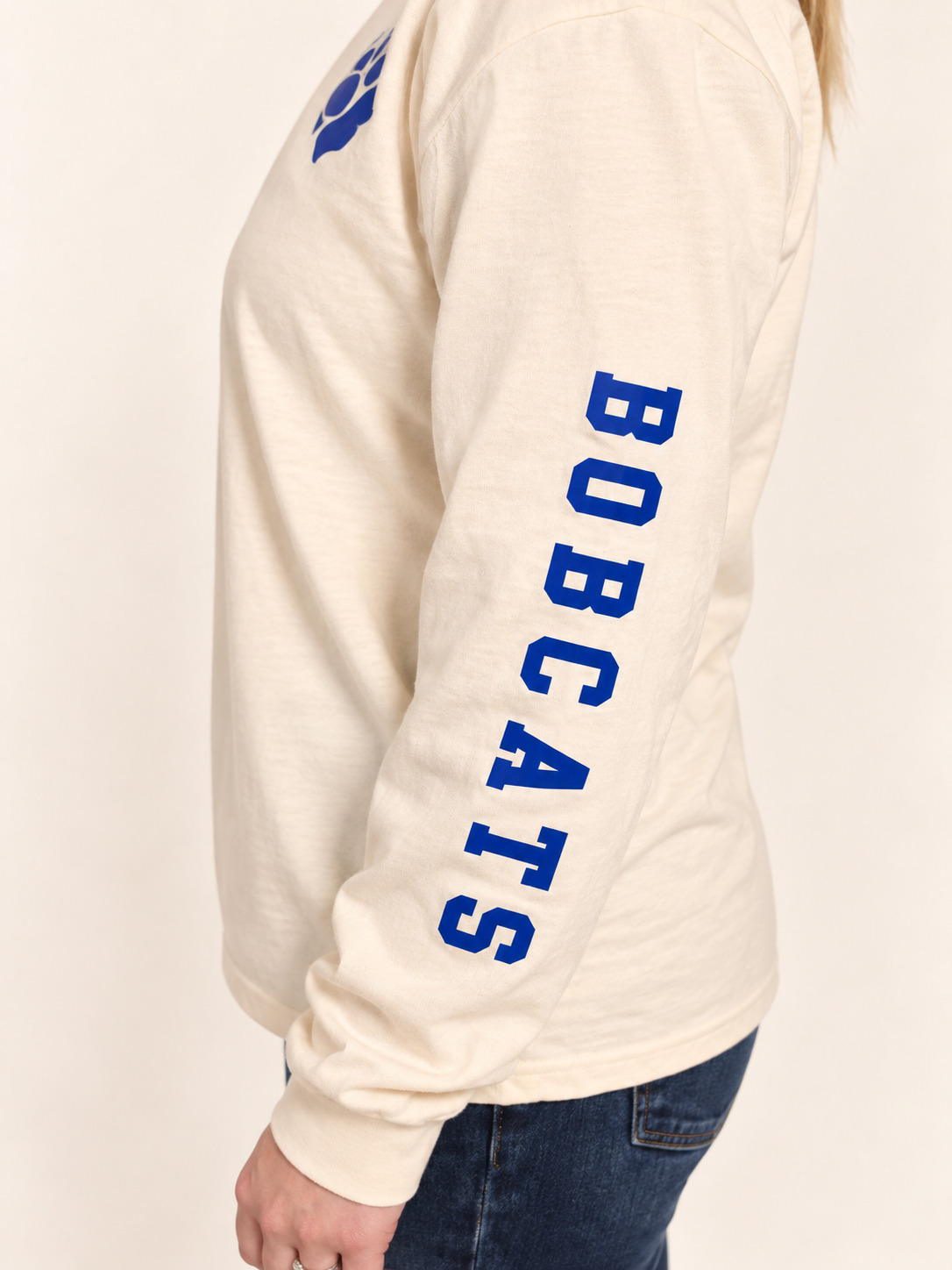 Benton Bobcats Sleeve Script Comfort Colors Long Sleeve Tee, Adult