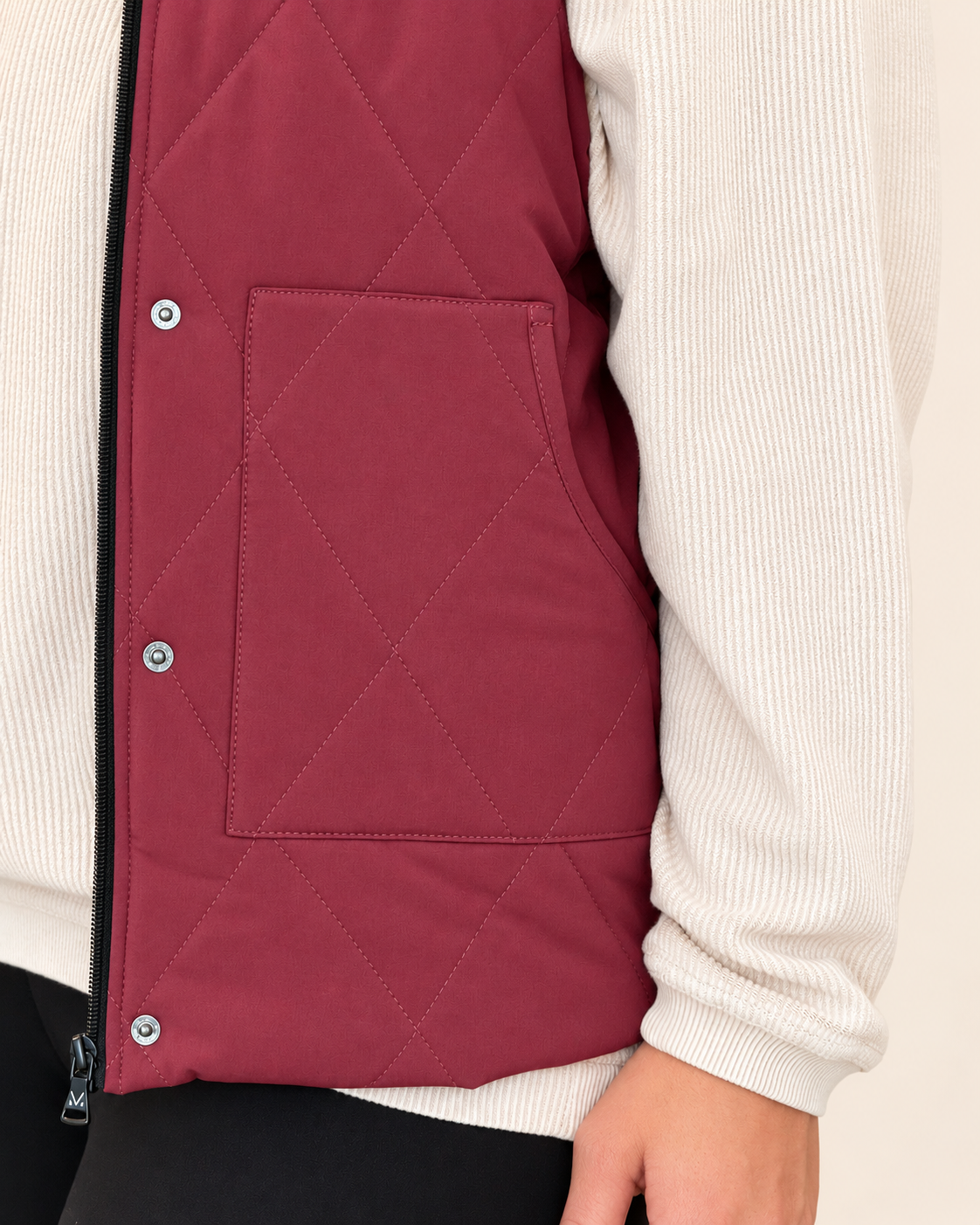 Cozy Up Quilted Vest, Burgundy