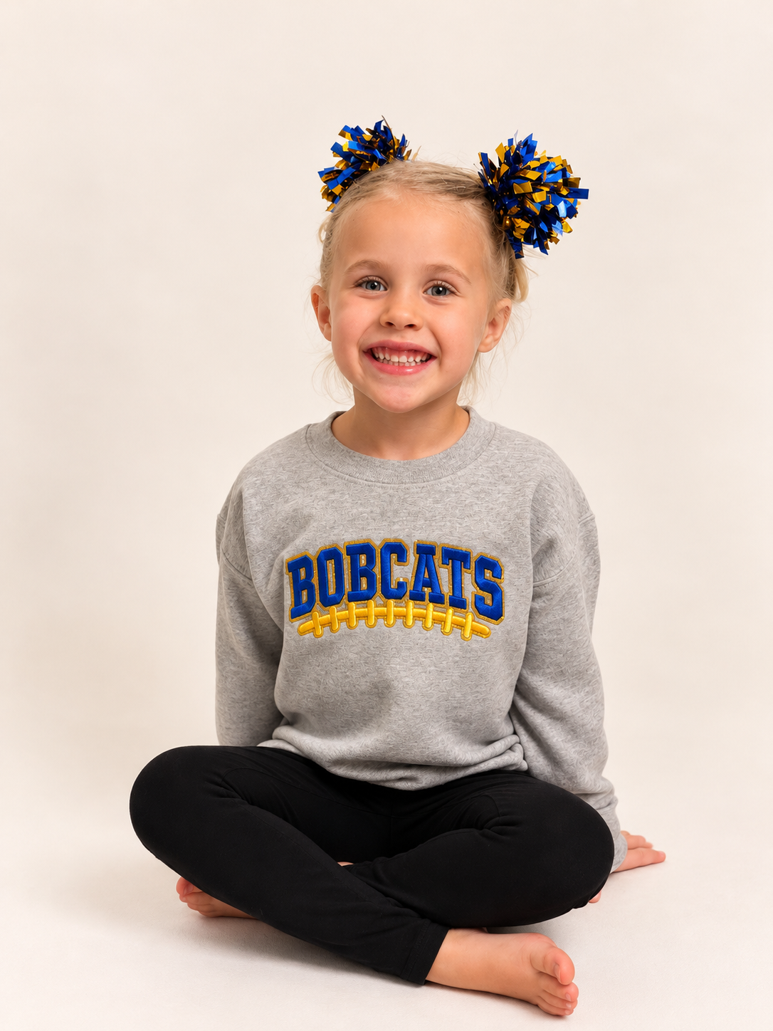 Youth- Benton Bobcats Glitter Patch Crewneck, Multiple Colors