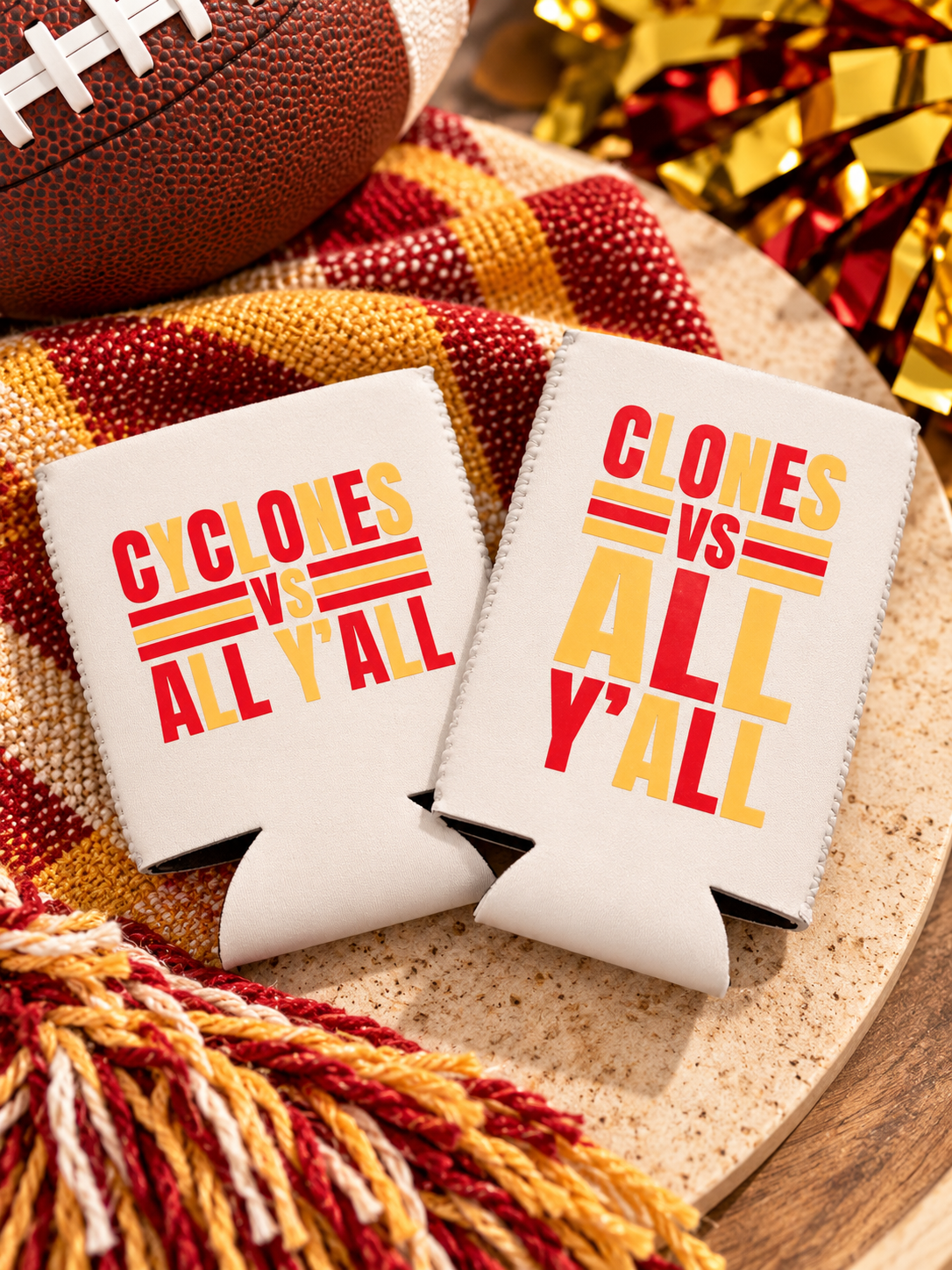 Cyclones vs All Ya'll Koozie, Slim and Regular Can