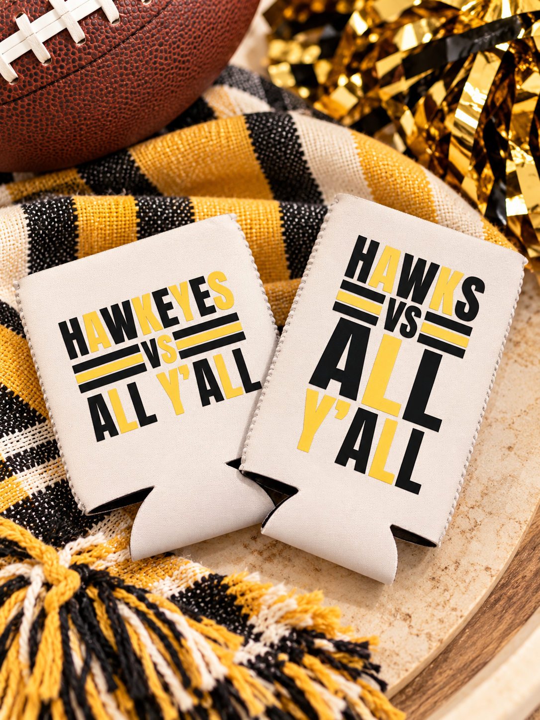 Hawkeyes vs All Ya'll Koozie, Slim and Regular Can