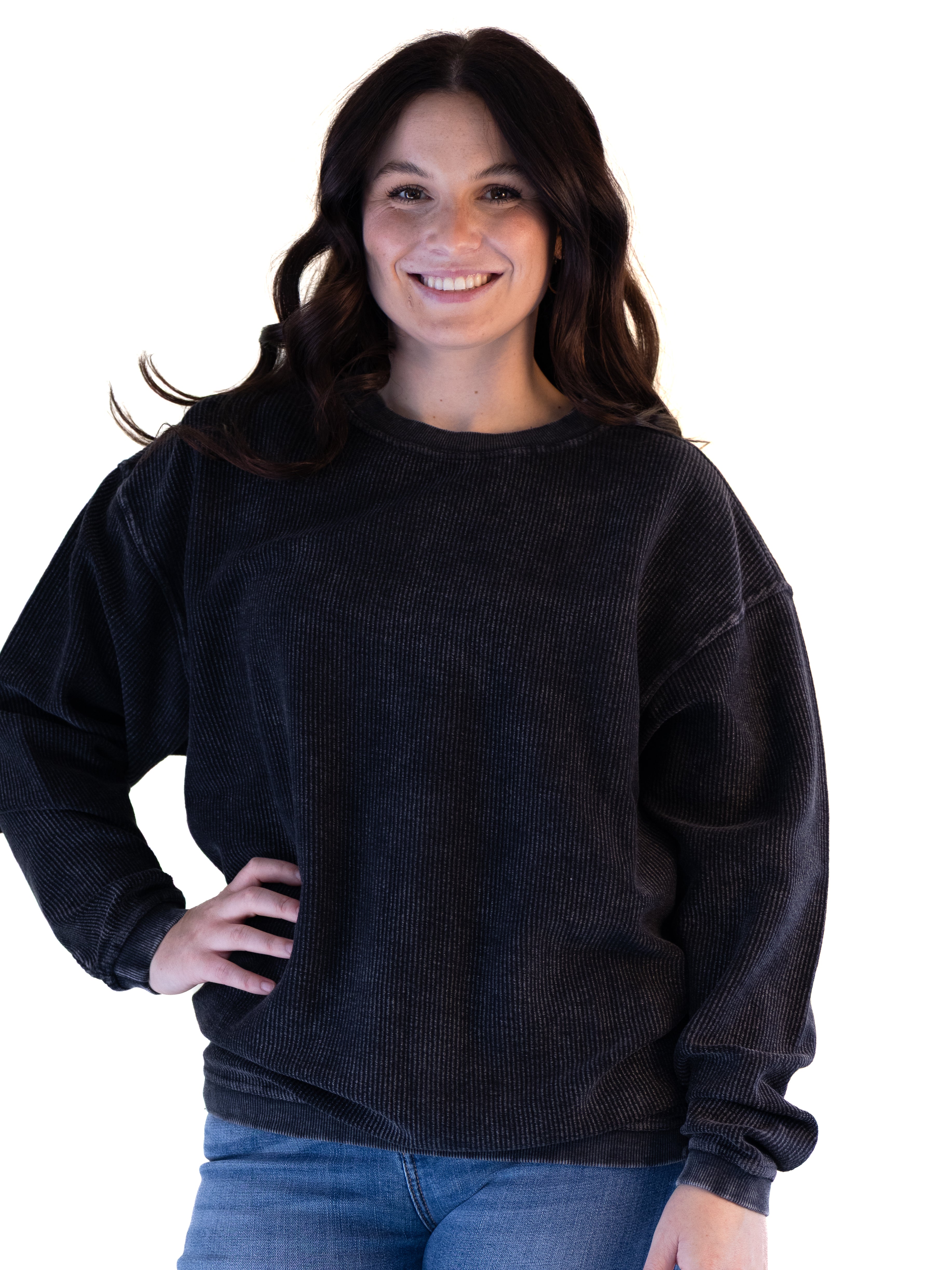 Soft Ribbed Crewneck Sweatshirt- Multiple Colors