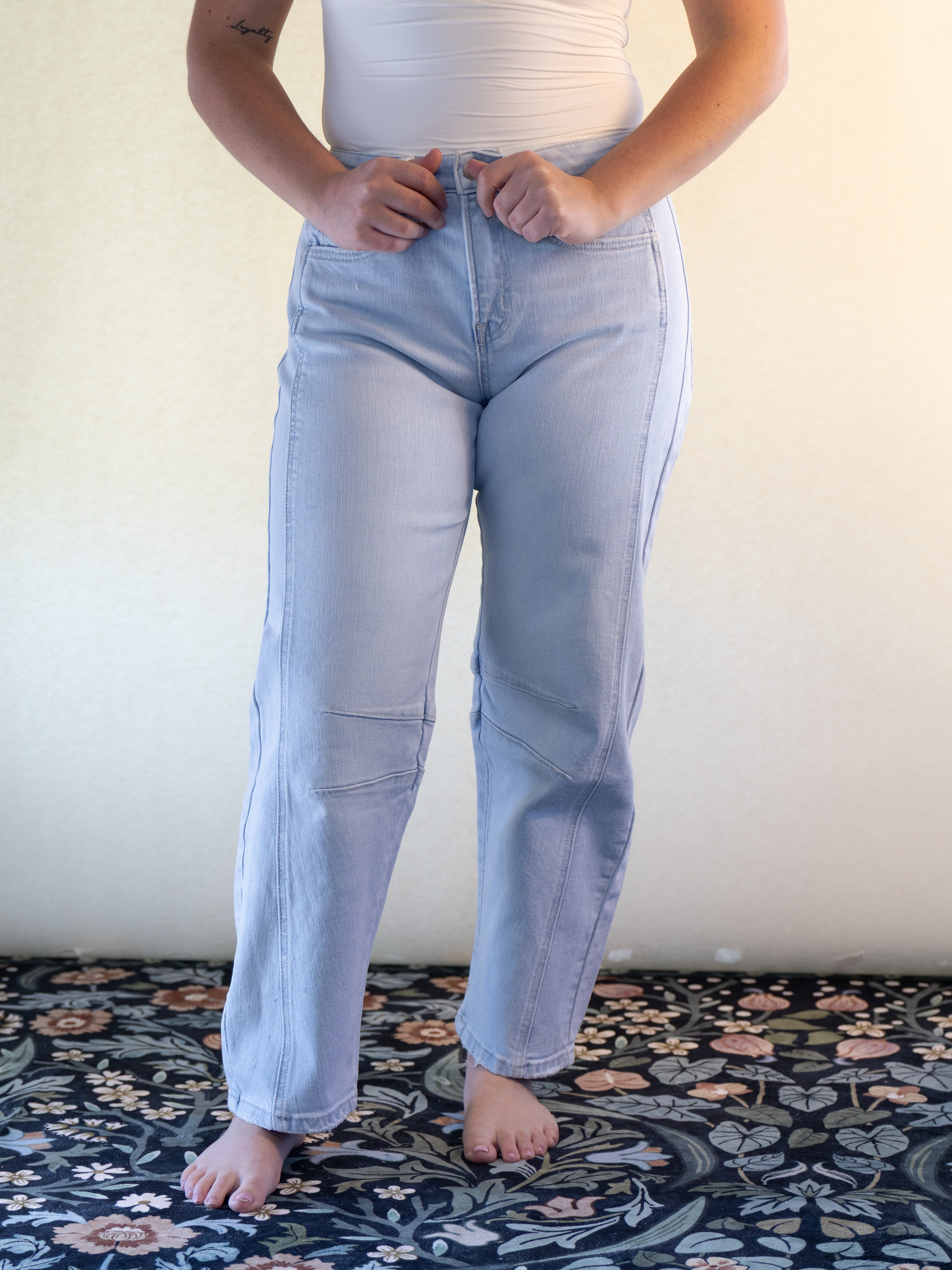 Light Wash High Rise Barrel Jeans