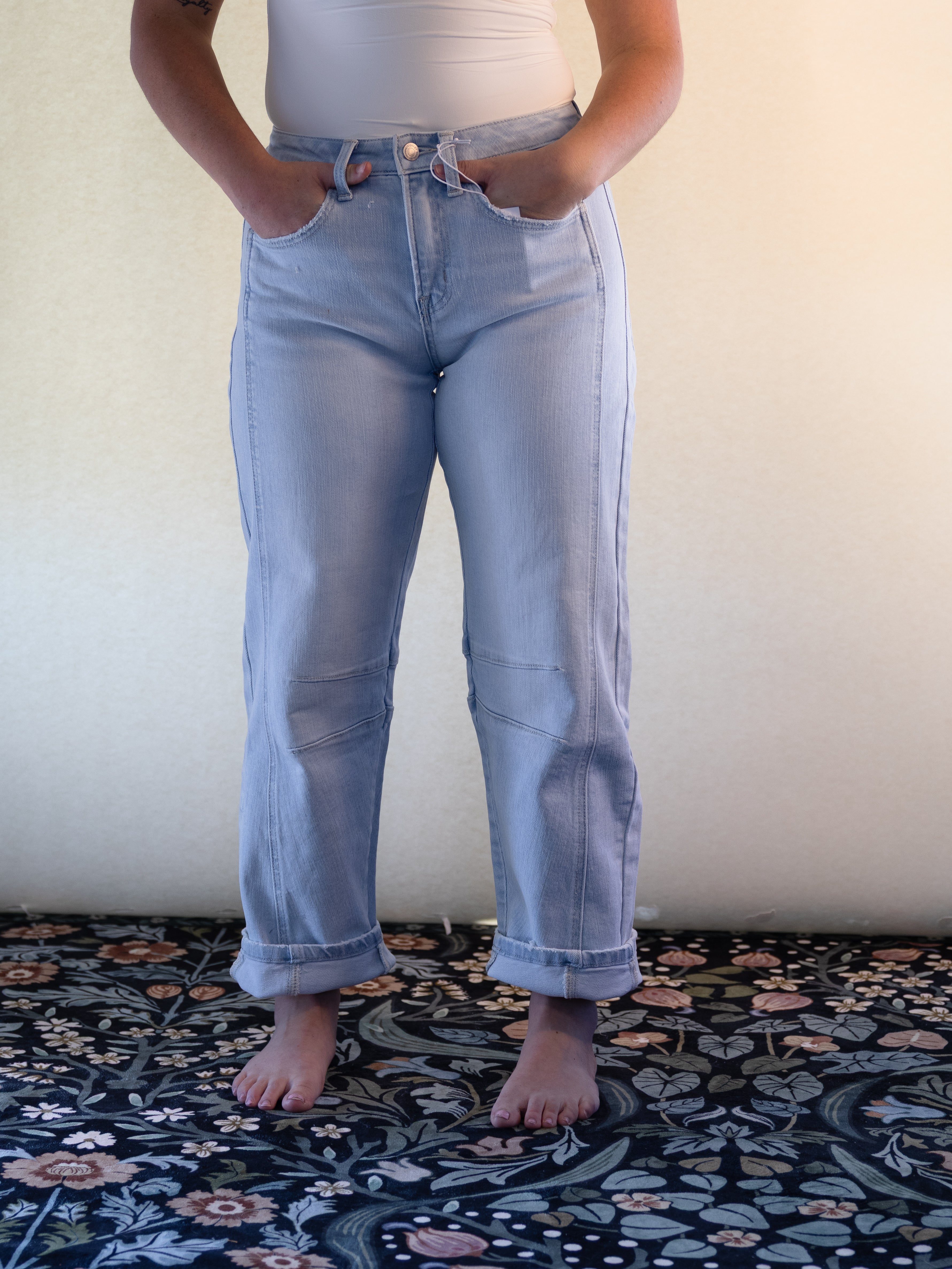 Light Wash High Rise Barrel Jeans