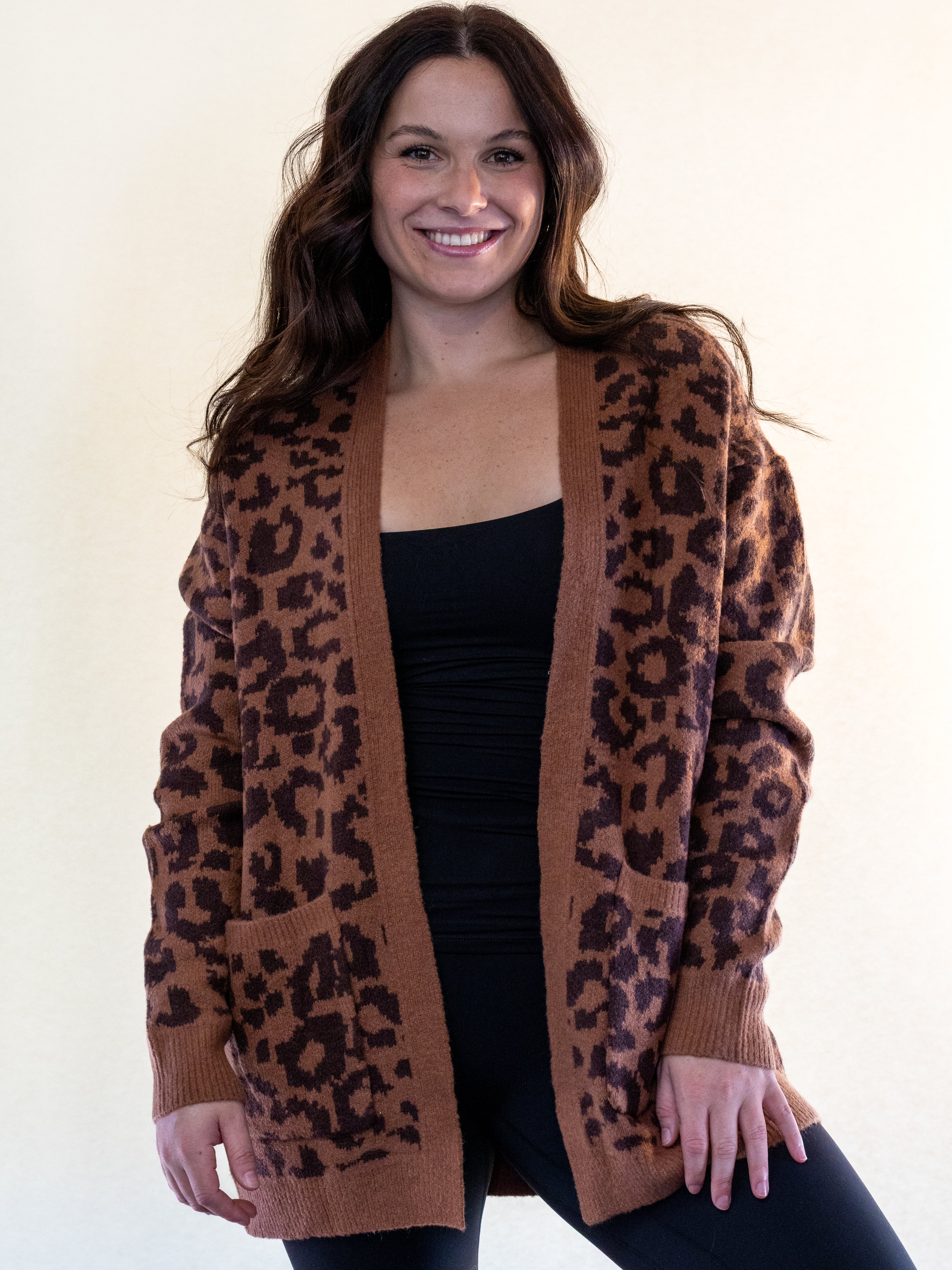 Leopard Print Knit Cardigan