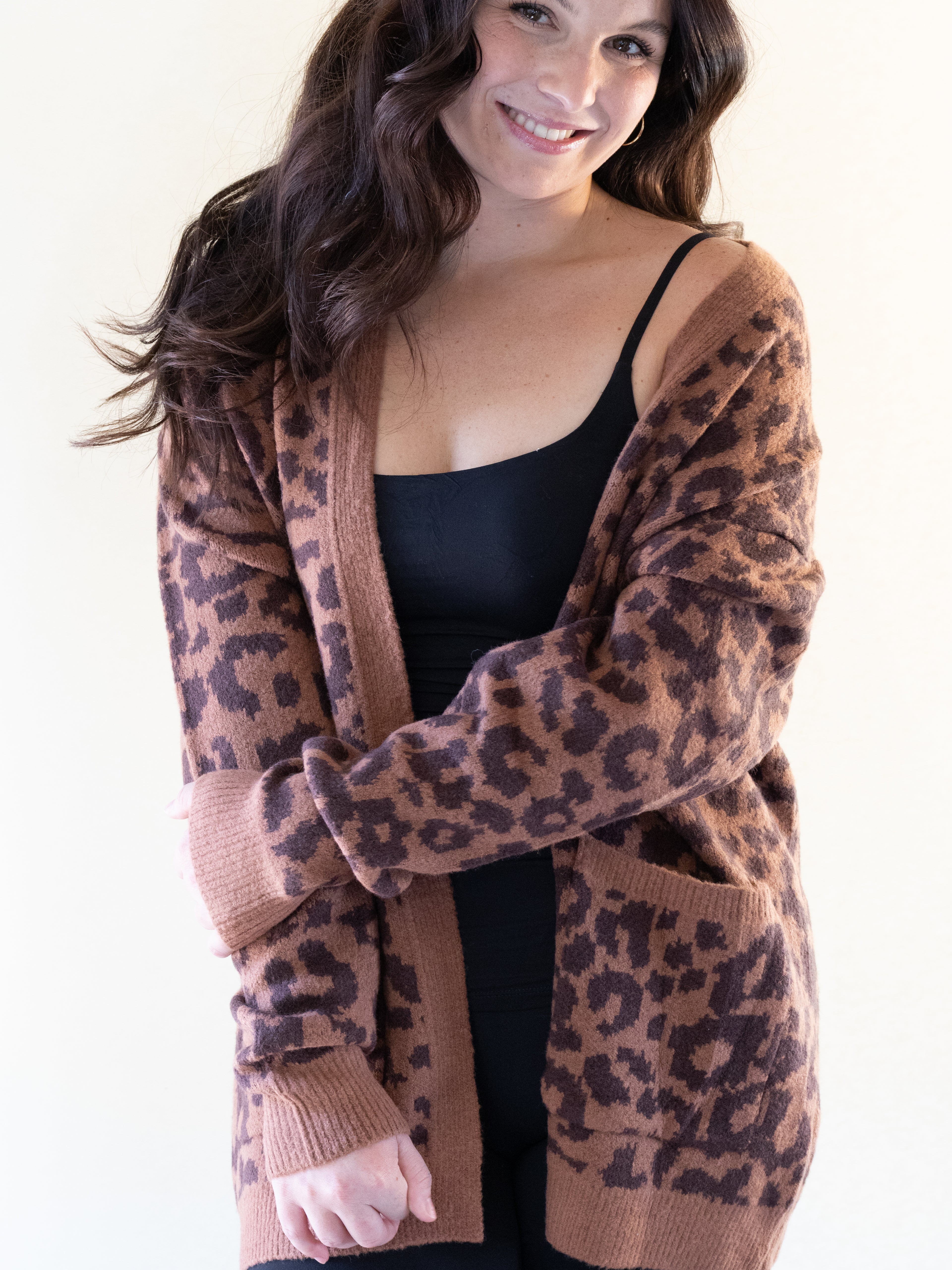 Leopard Print Knit Cardigan