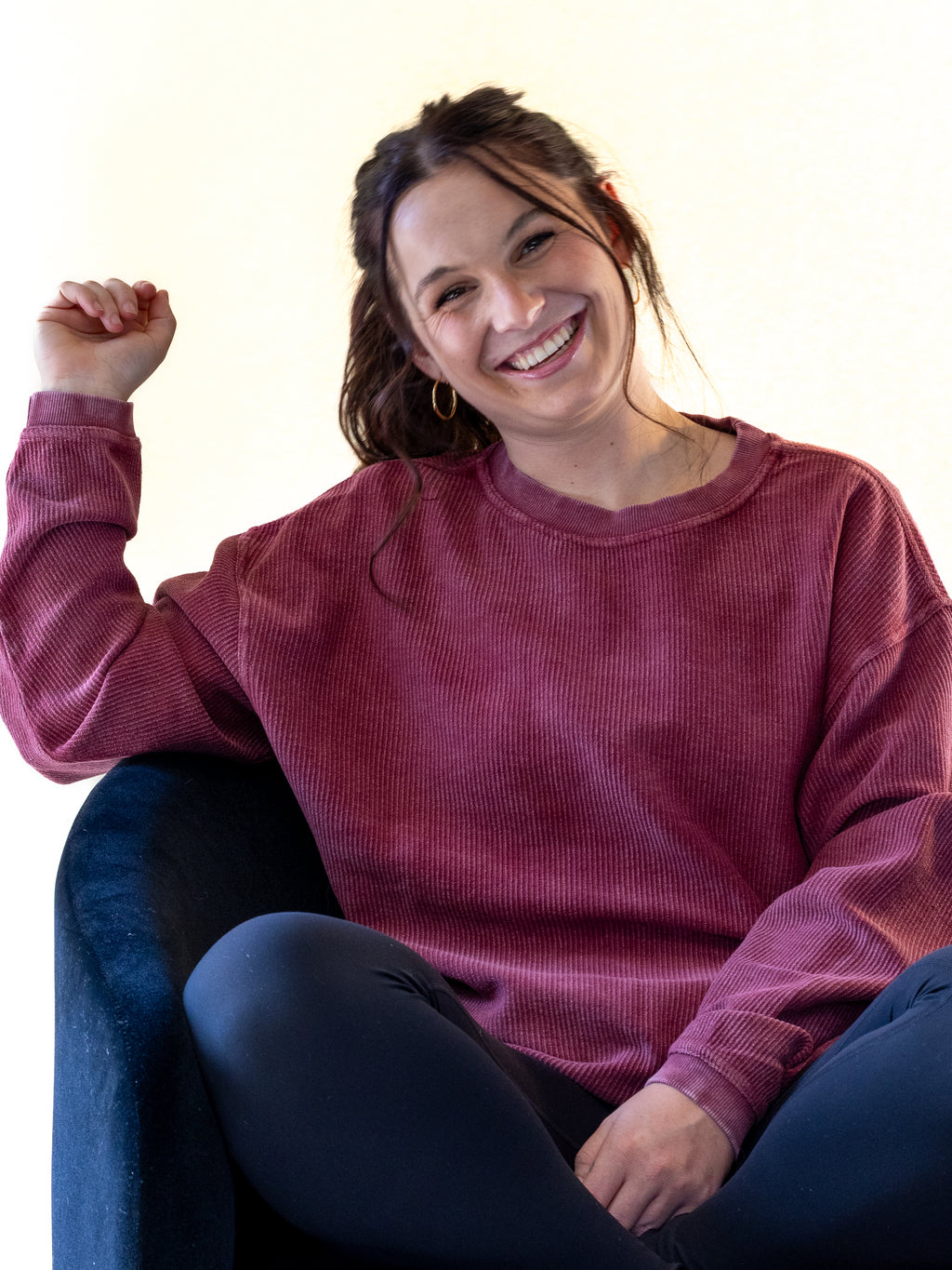 Soft Ribbed Crewneck Sweatshirt- Multiple Colors