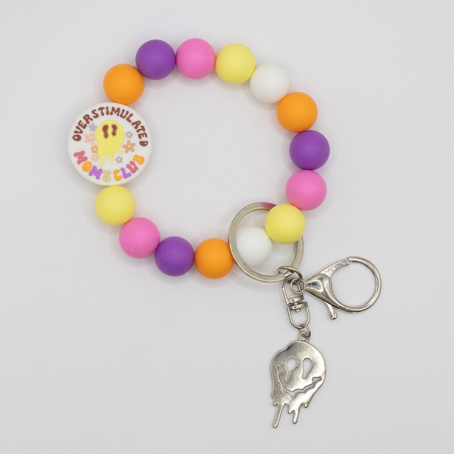 Overstimulated Mom's Club Silicone Beaded Keychain Bracelet