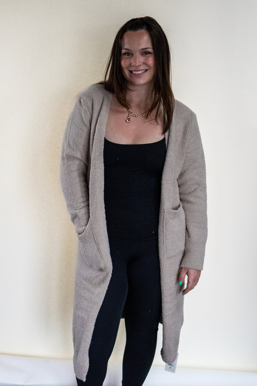 Comfy Luxe Cardigan, Taupe