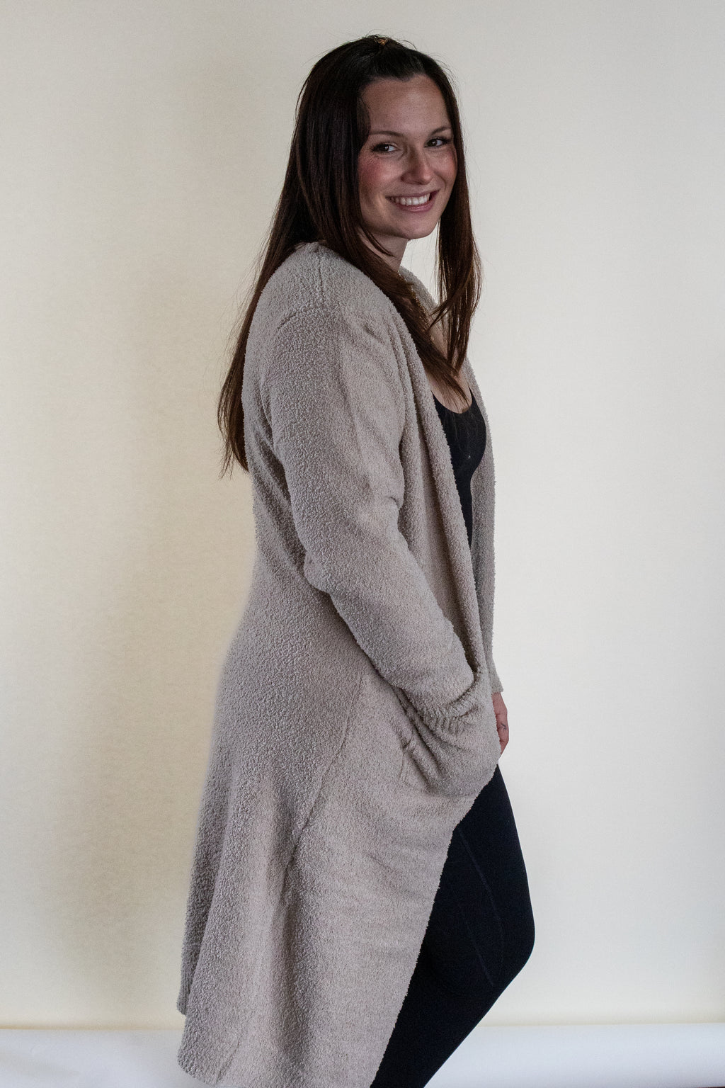 Comfy Luxe Cardigan, Taupe