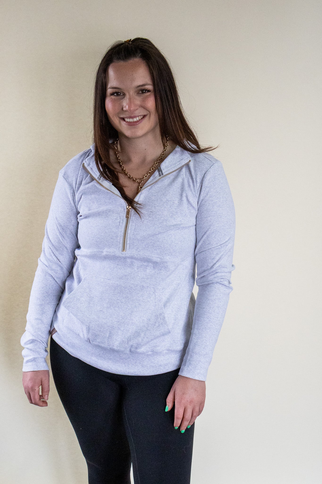Ampersand Avenue City Stroll Half-Zip, Light Gray