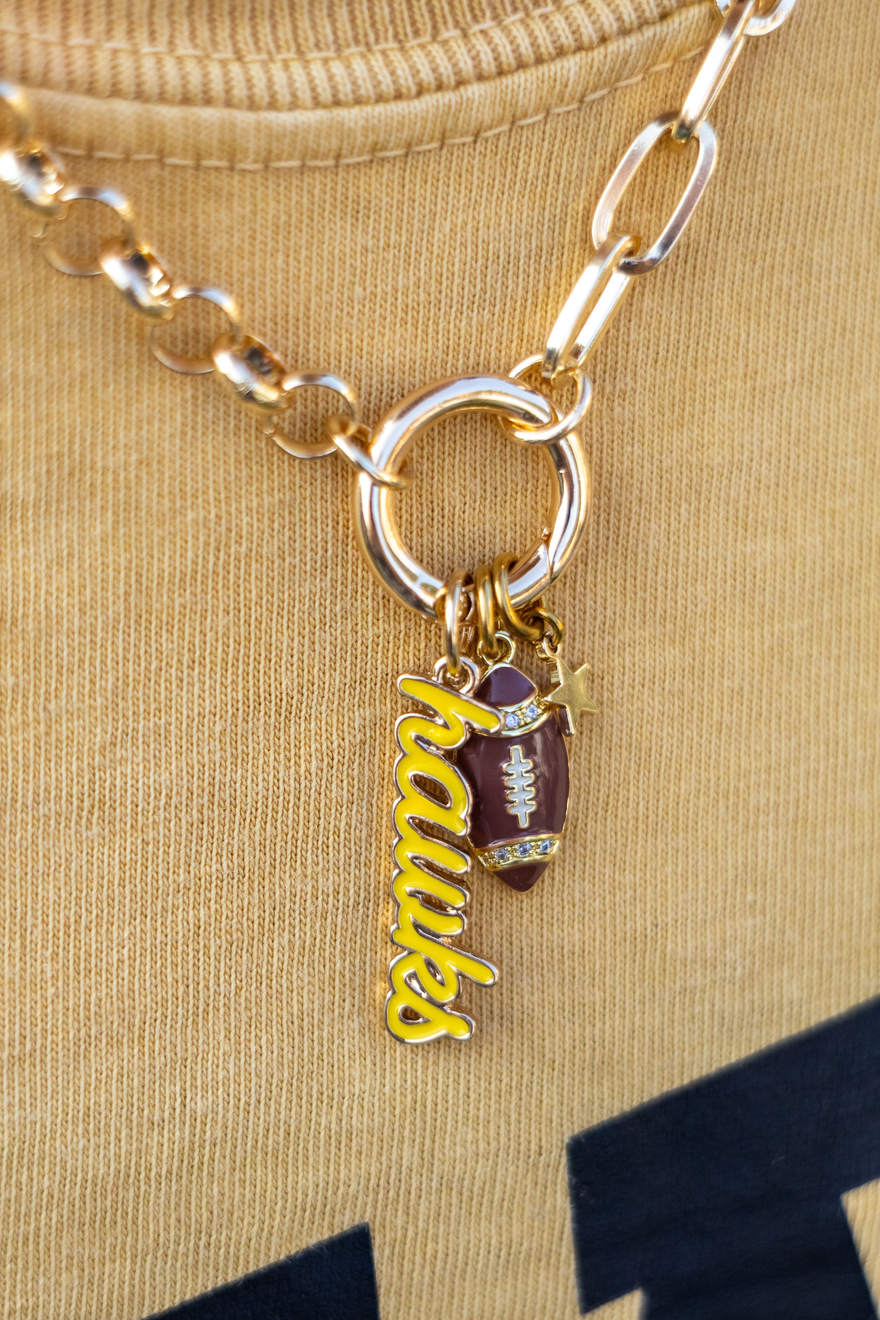 Iowa Hawkeye Charm Necklace Tinsel Thread x Brennas Beadery