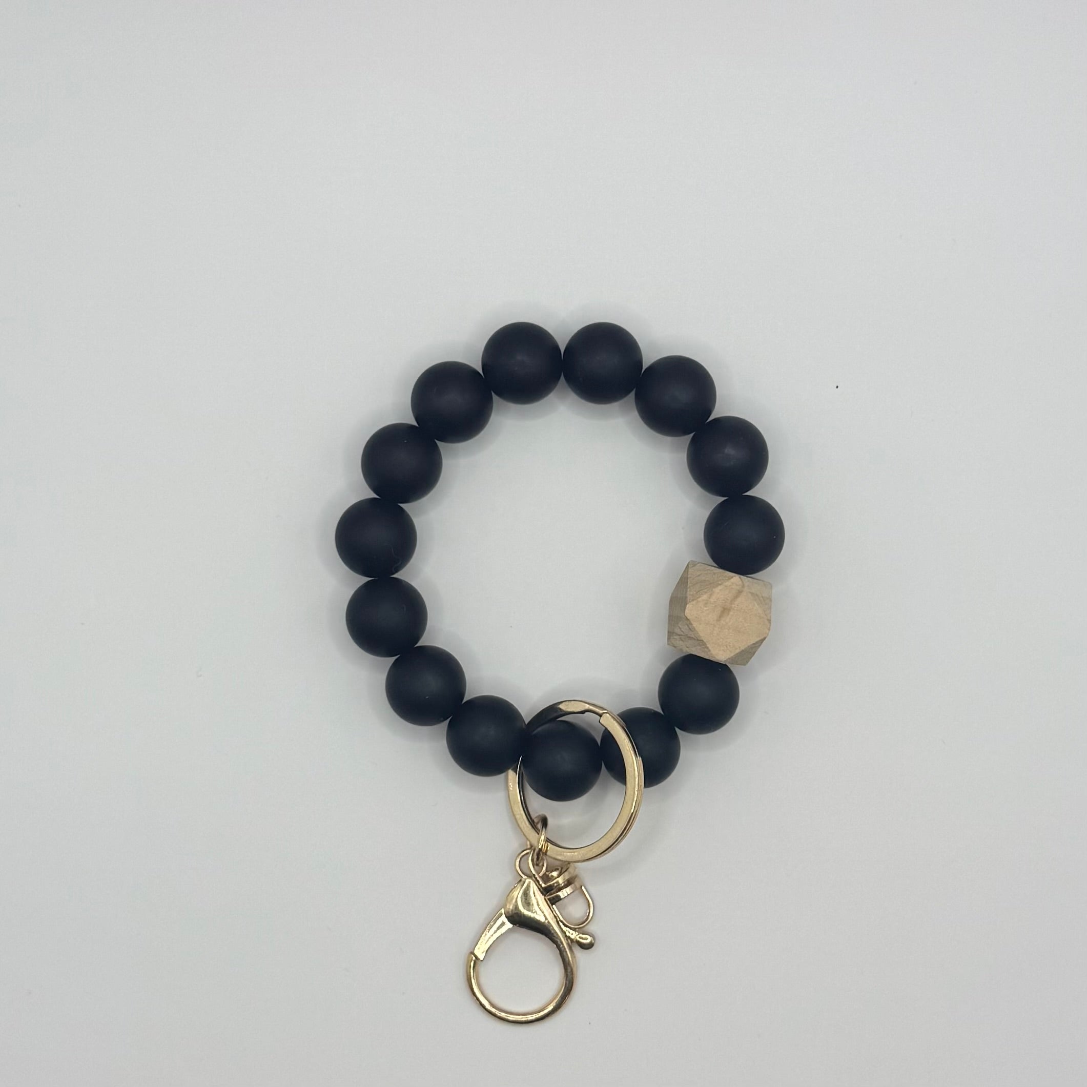 Solid Silicone Beaded Keychain Bracelet
