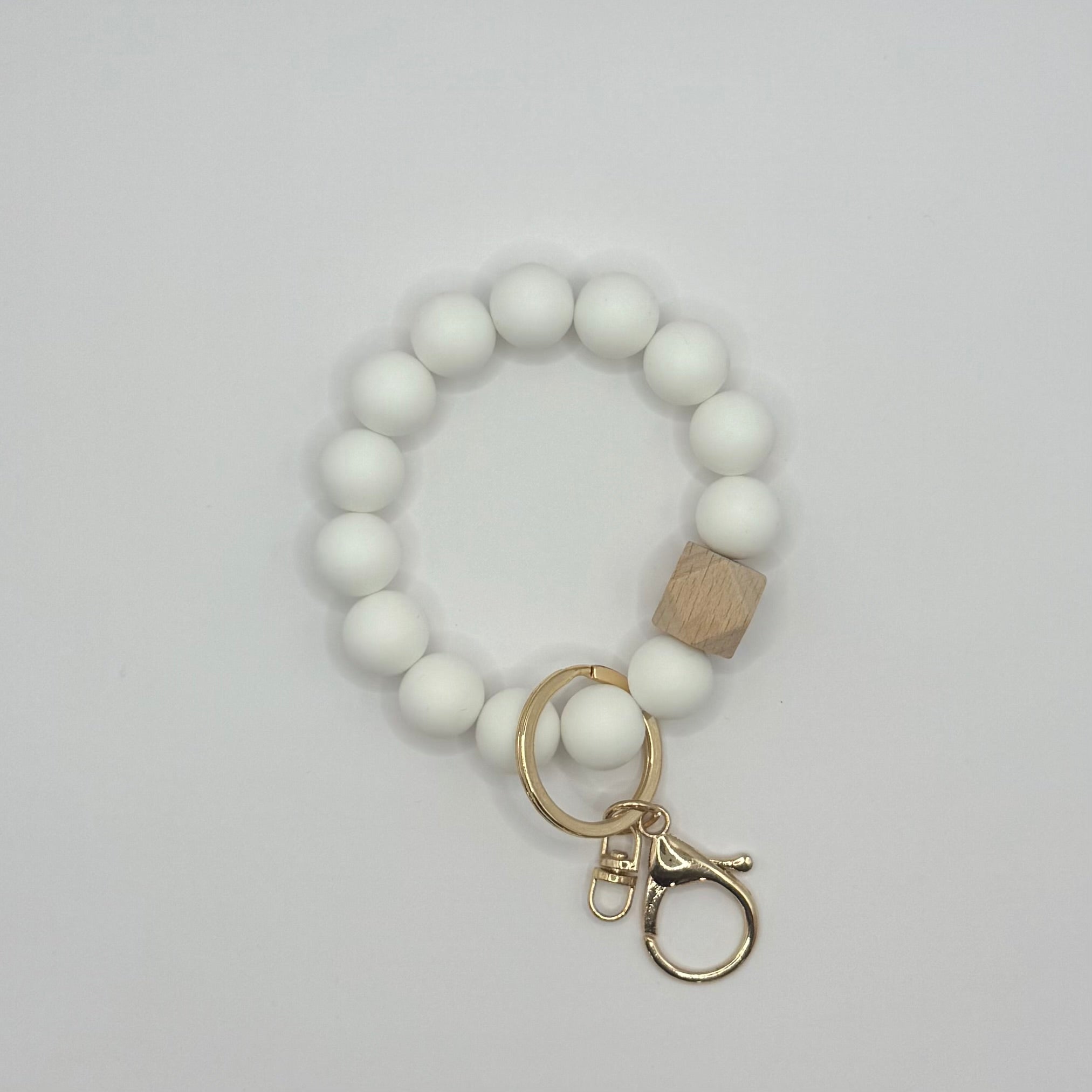 Solid Silicone Beaded Keychain Bracelet