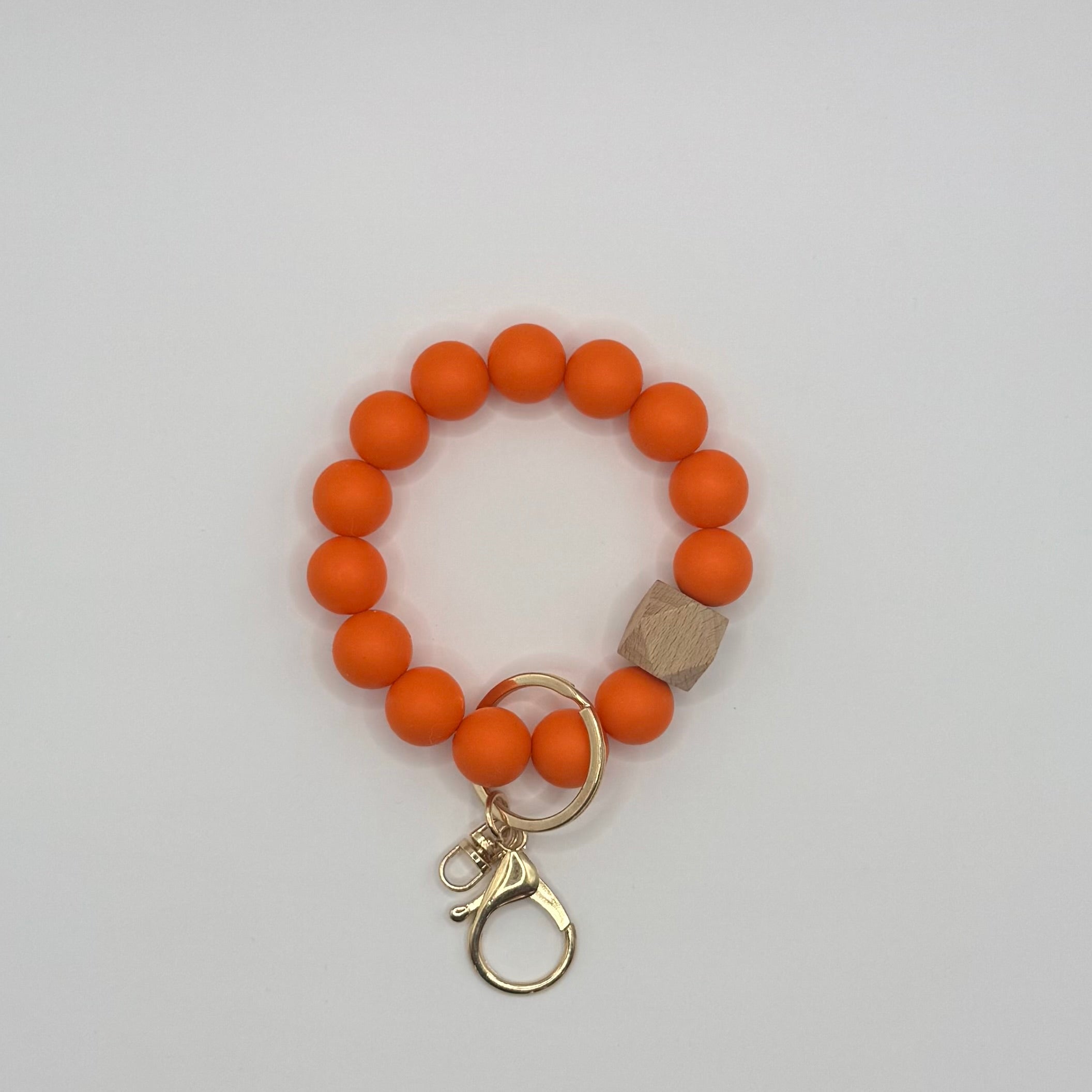 Solid Silicone Beaded Keychain Bracelet