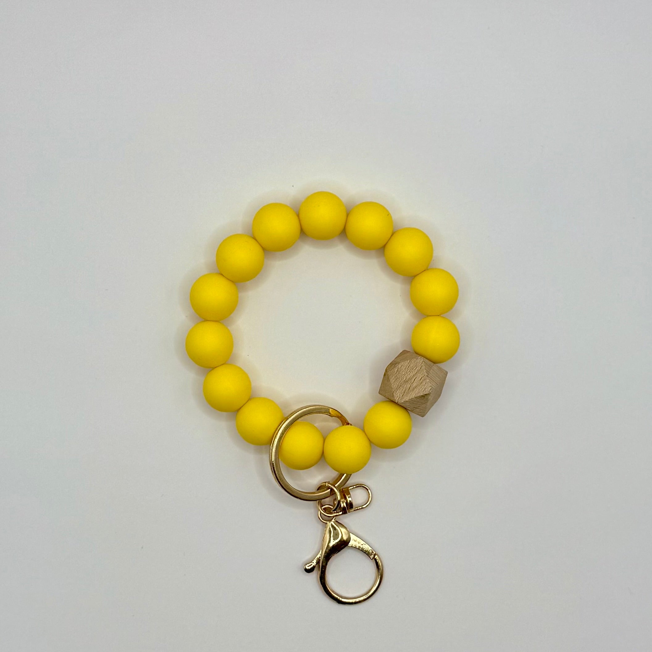 Solid Silicone Beaded Keychain Bracelet