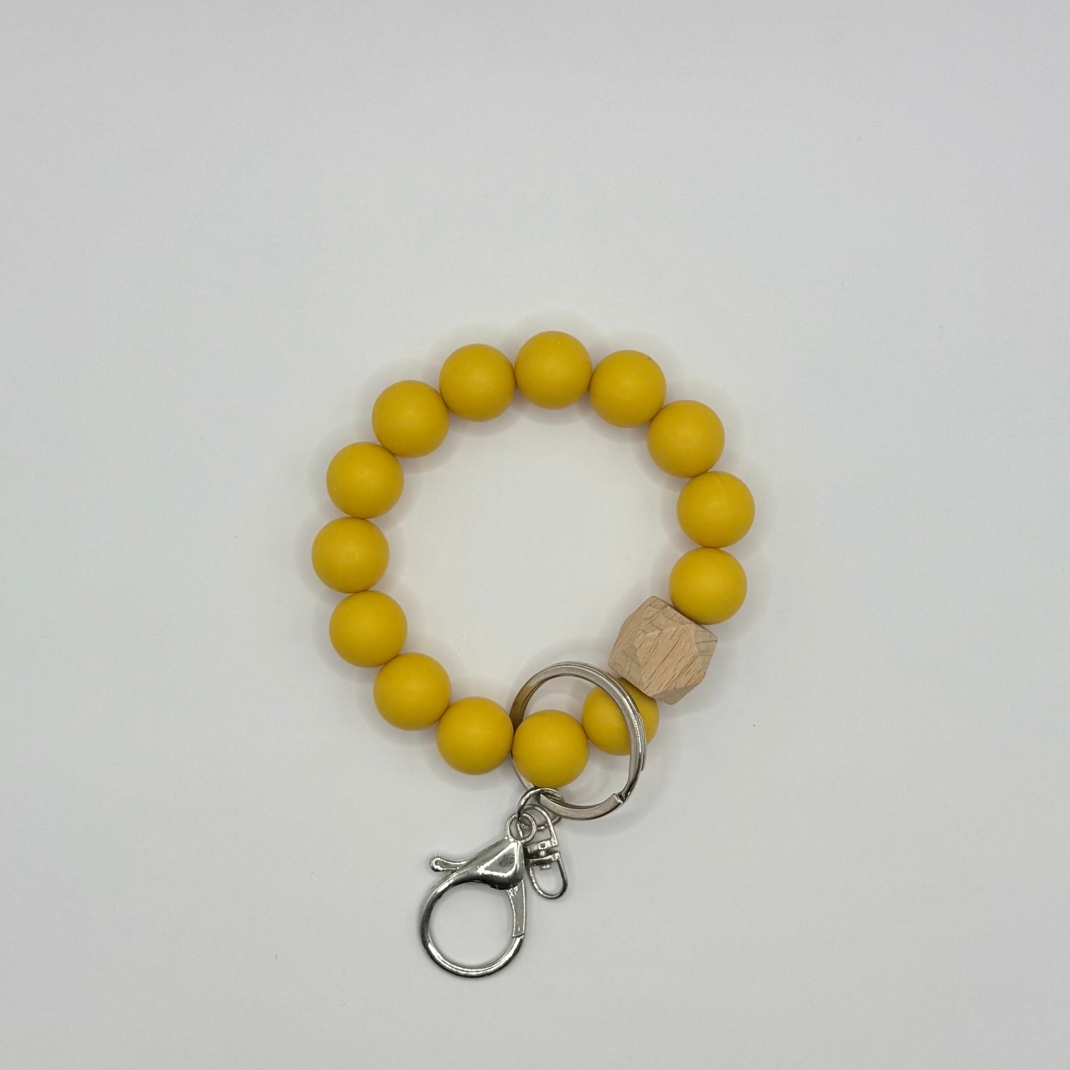 Solid Silicone Beaded Keychain Bracelet