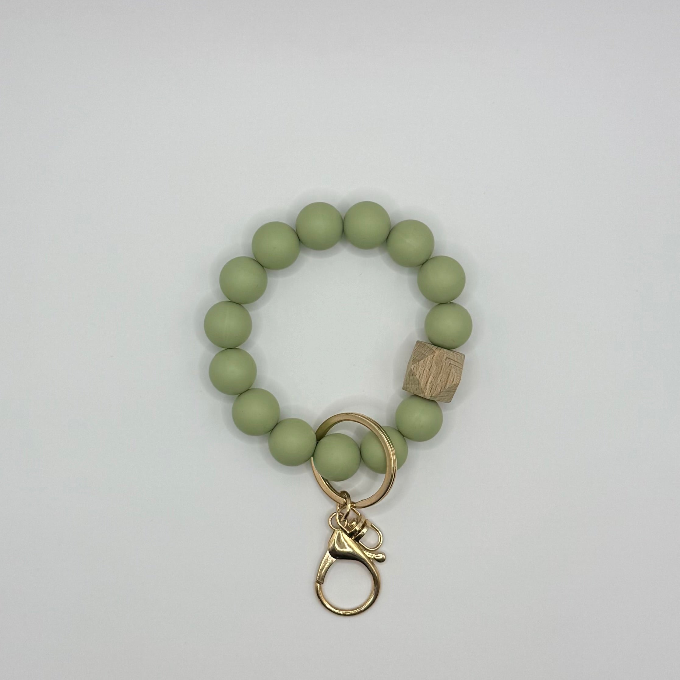 Solid Silicone Beaded Keychain Bracelet