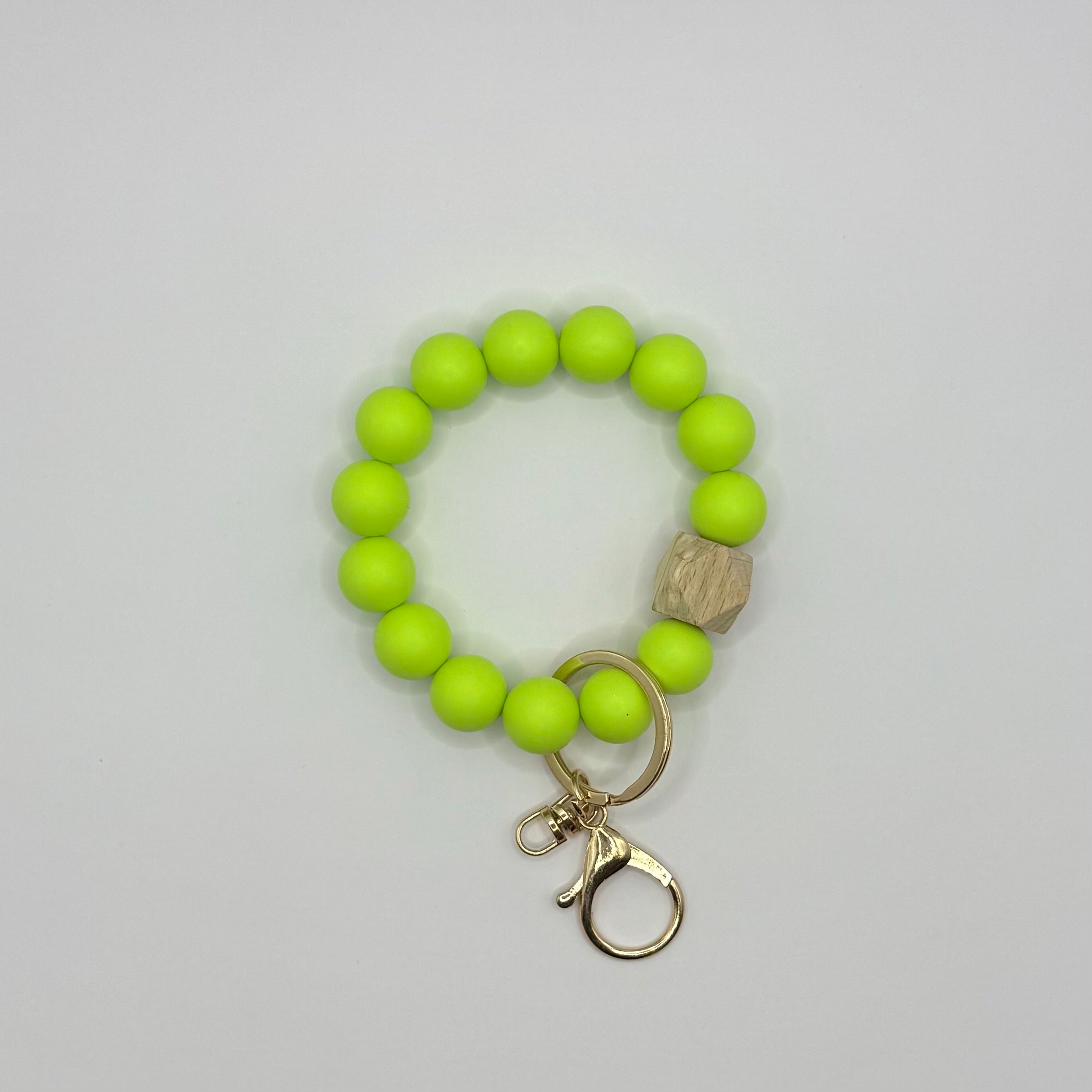 Solid Silicone Beaded Keychain Bracelet