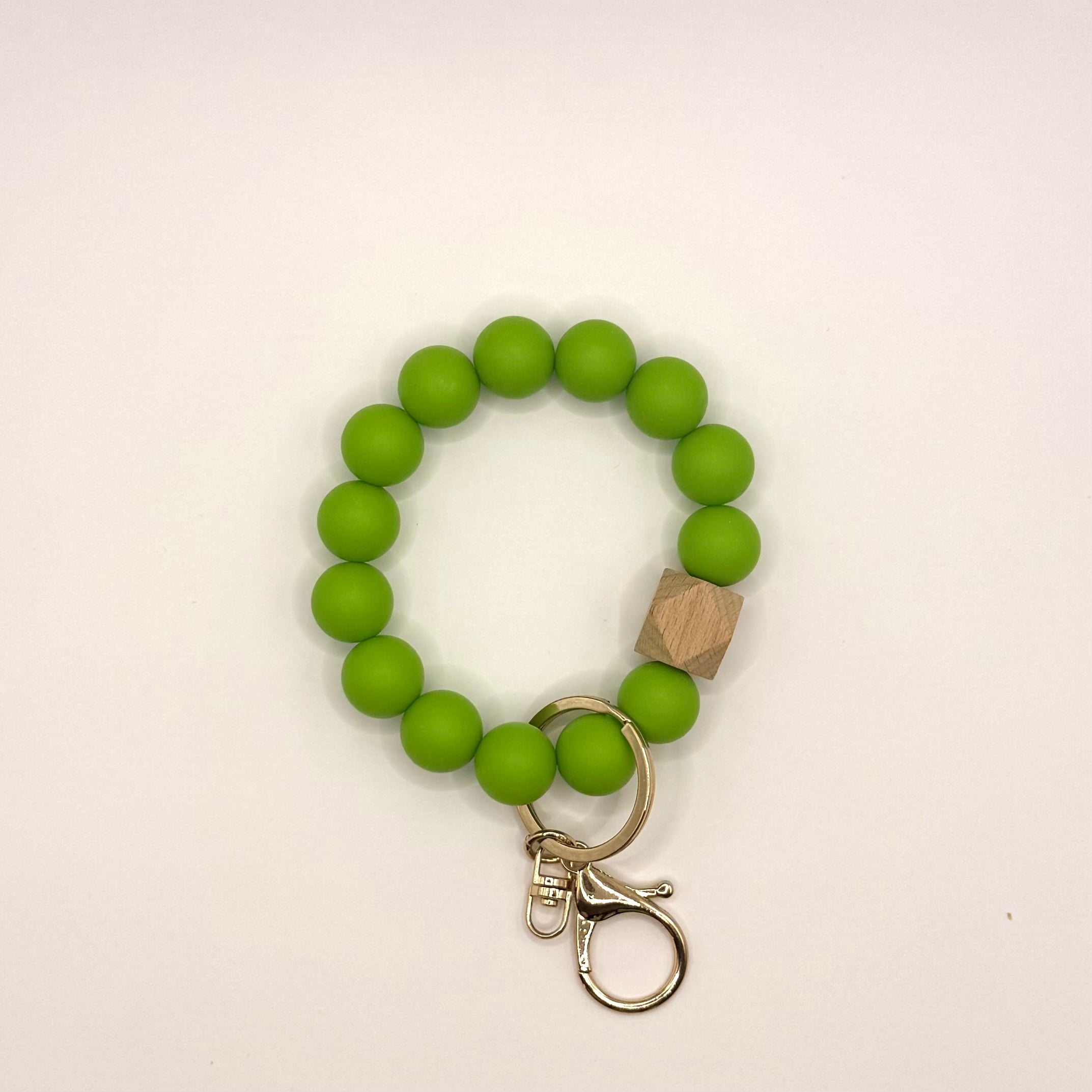 Solid Silicone Beaded Keychain Bracelet