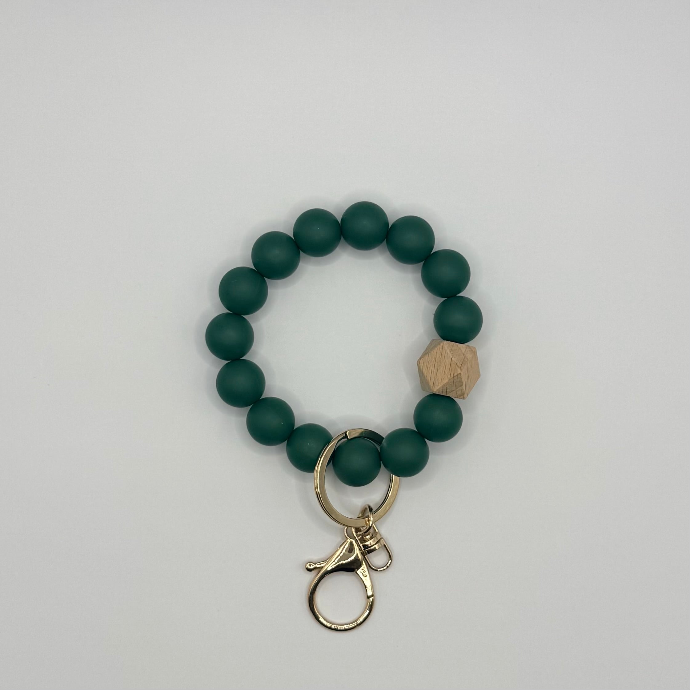 Solid Silicone Beaded Keychain Bracelet