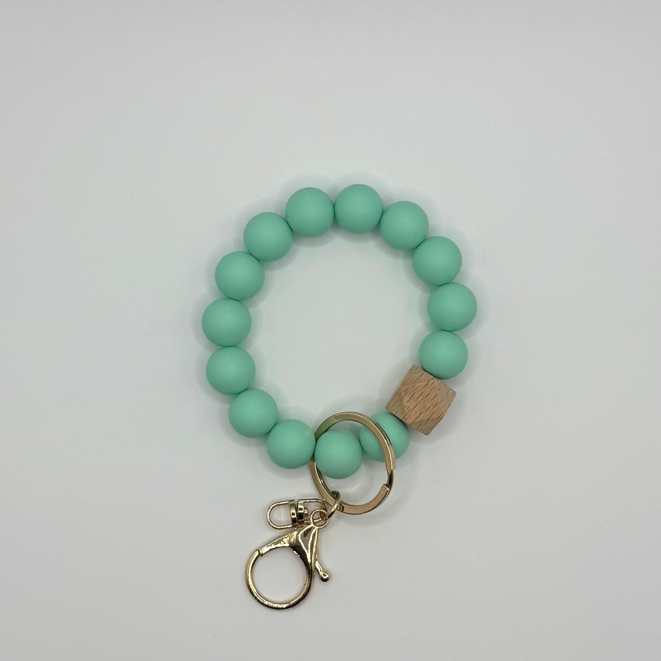 Solid Silicone Beaded Keychain Bracelet