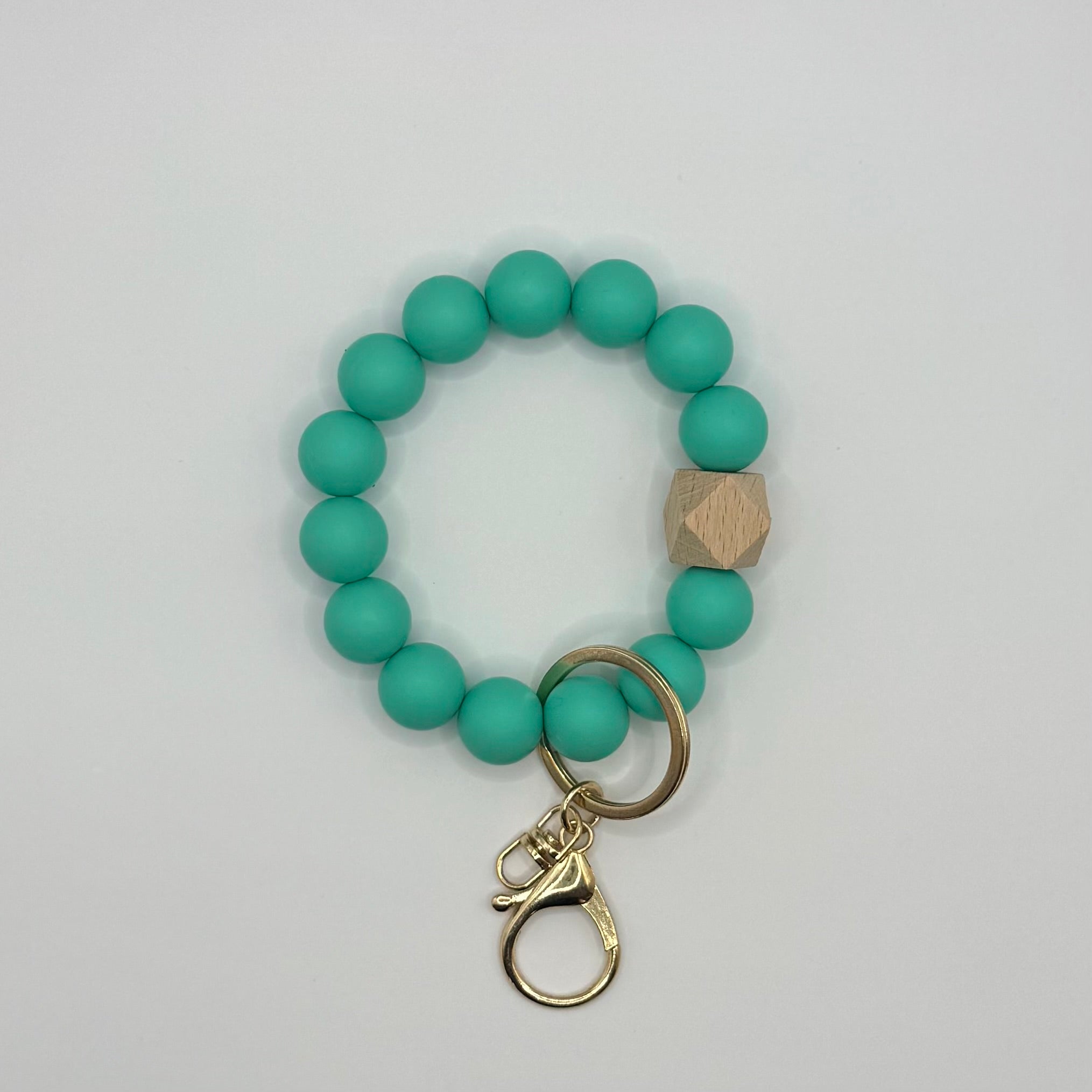 Solid Silicone Beaded Keychain Bracelet