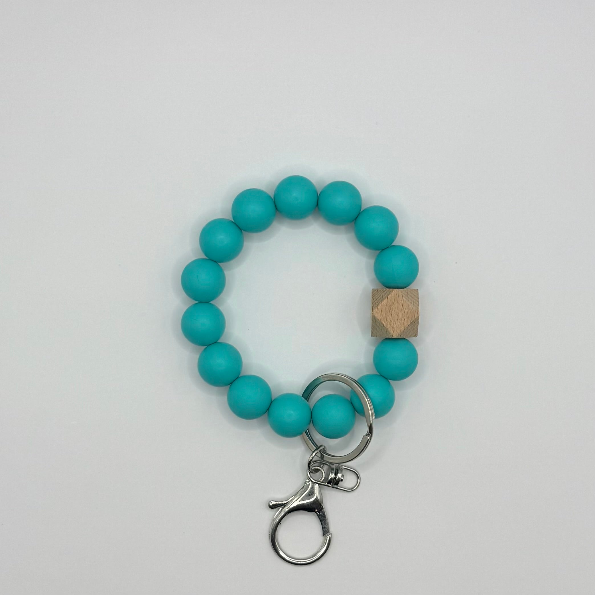 Solid Silicone Beaded Keychain Bracelet