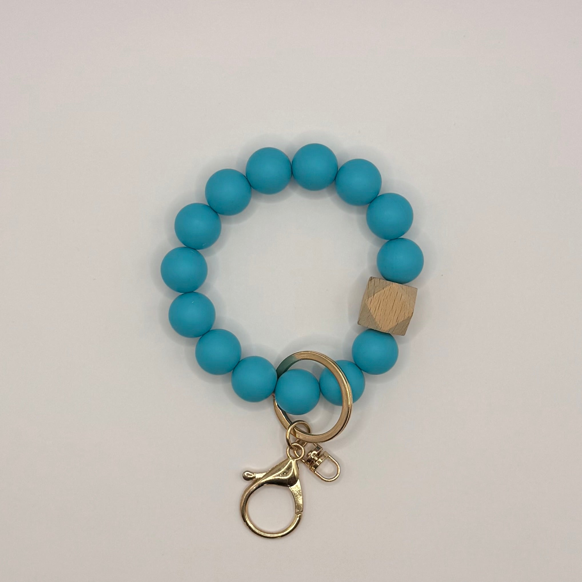 Solid Silicone Beaded Keychain Bracelet