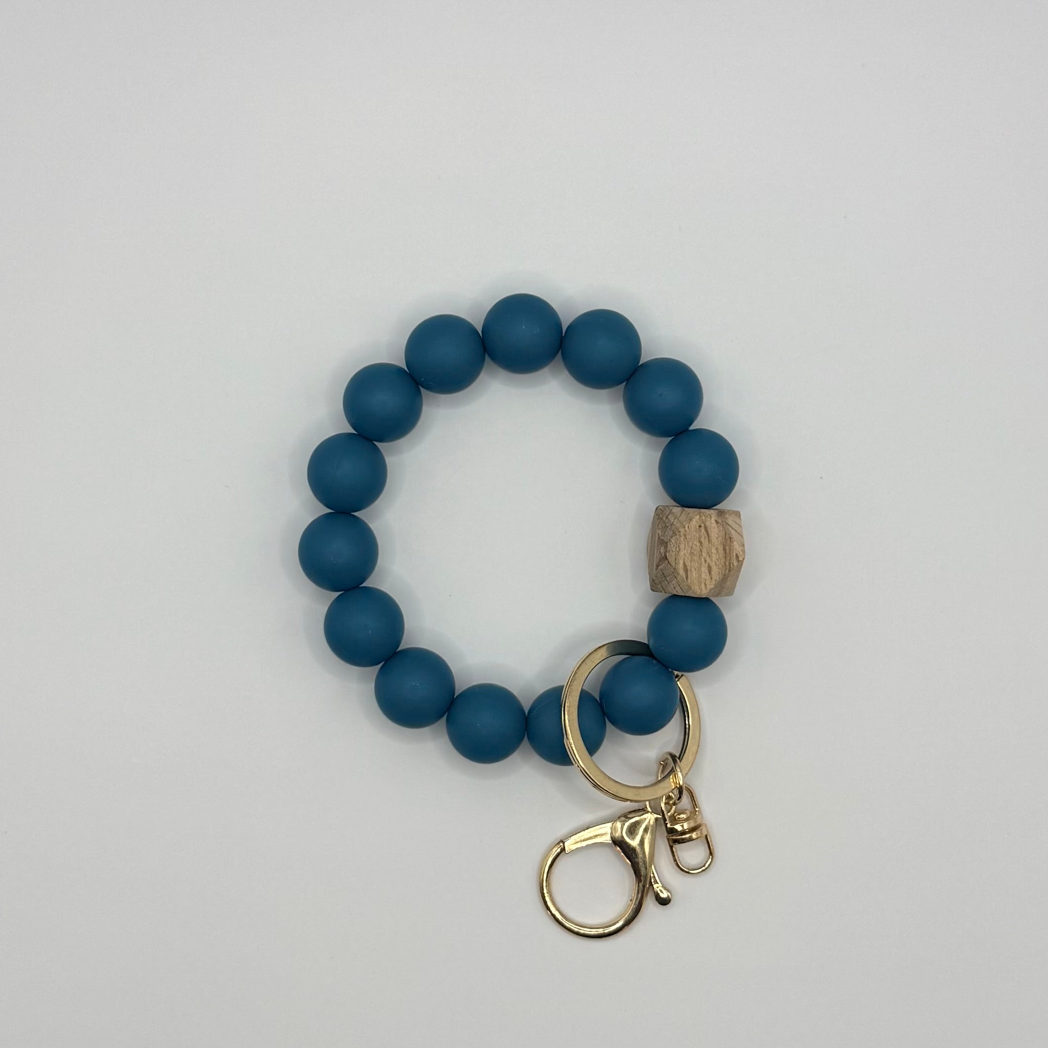 Solid Silicone Beaded Keychain Bracelet