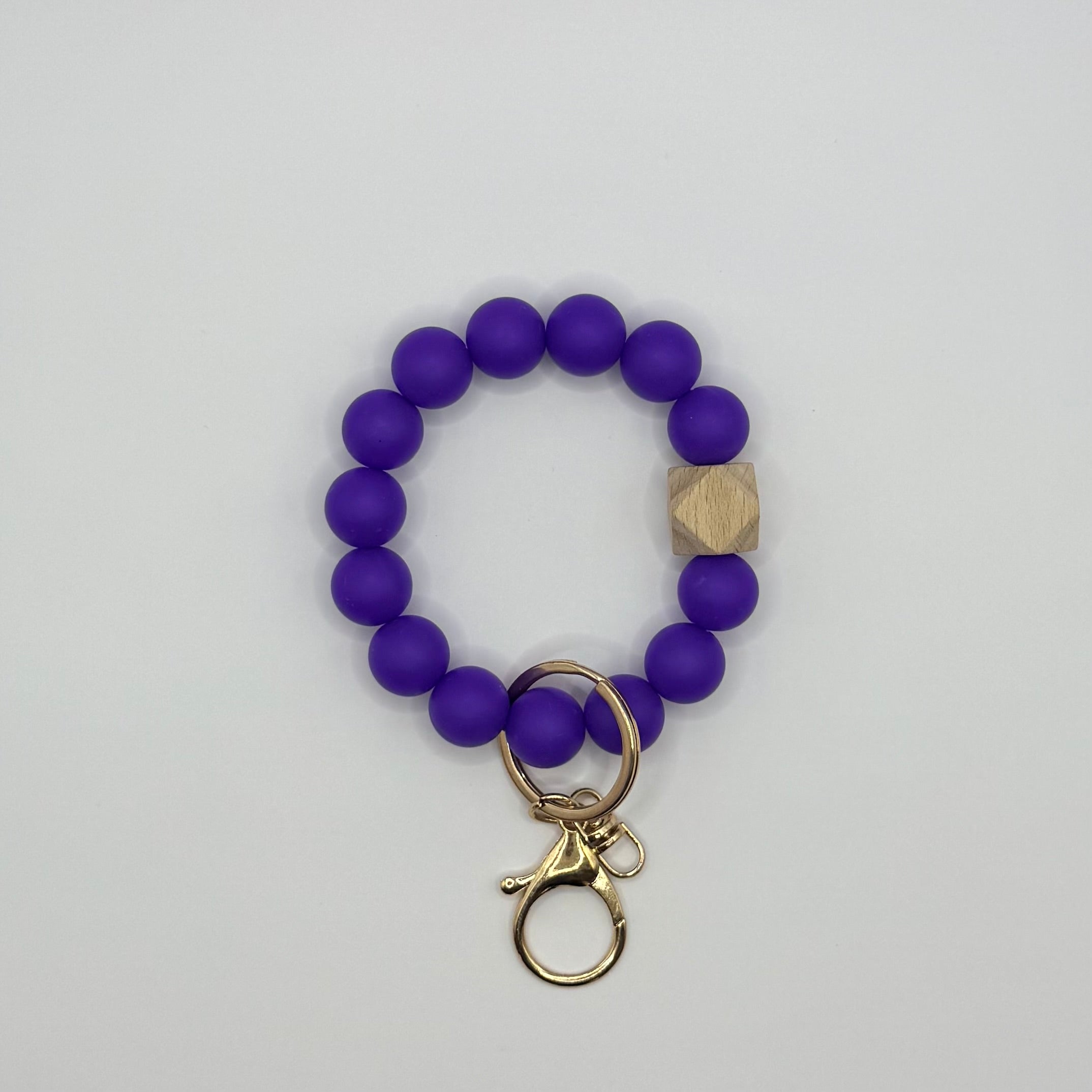 Solid Silicone Beaded Keychain Bracelet