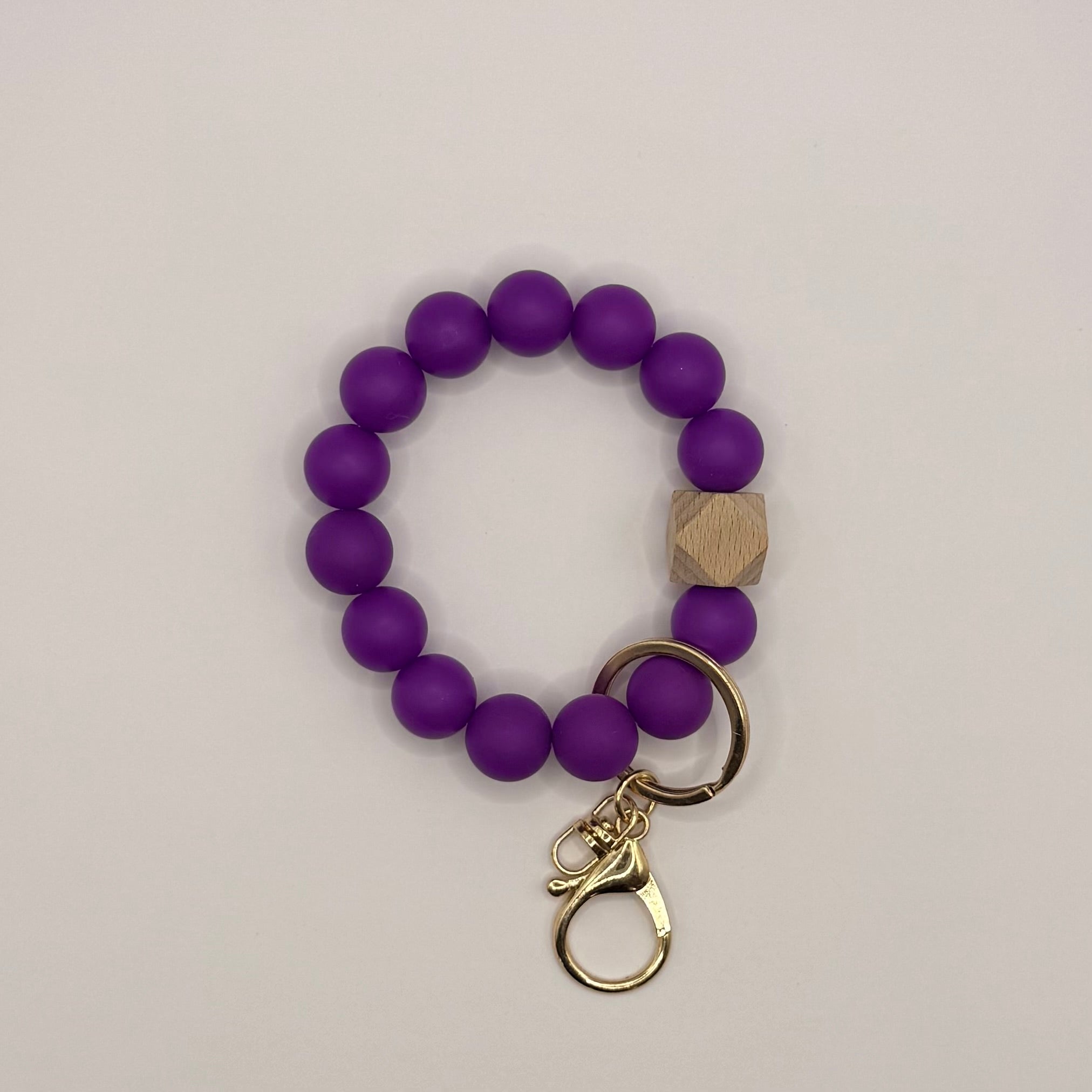 Solid Silicone Beaded Keychain Bracelet